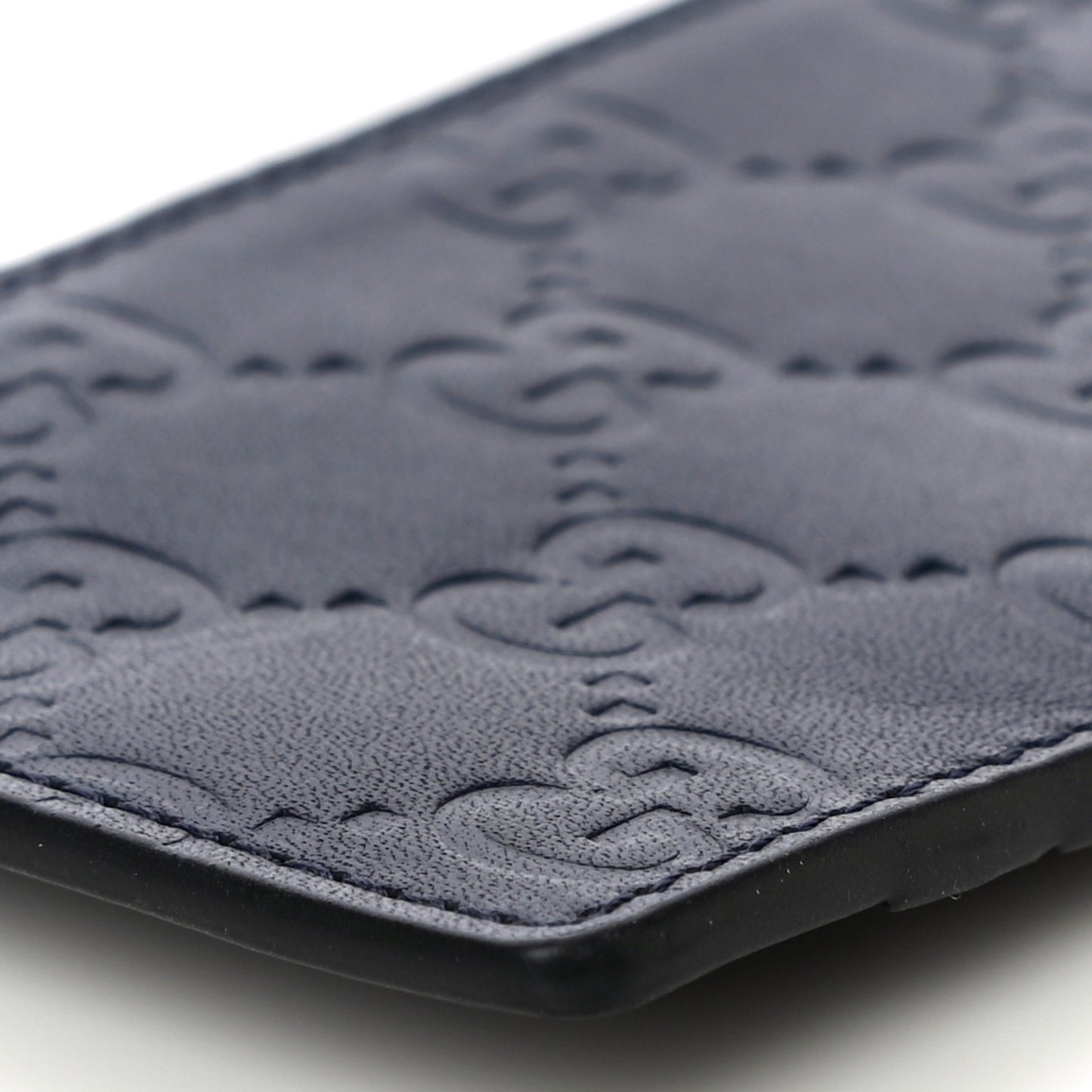 Guccissima Signature Coin Case Card Holder Blue