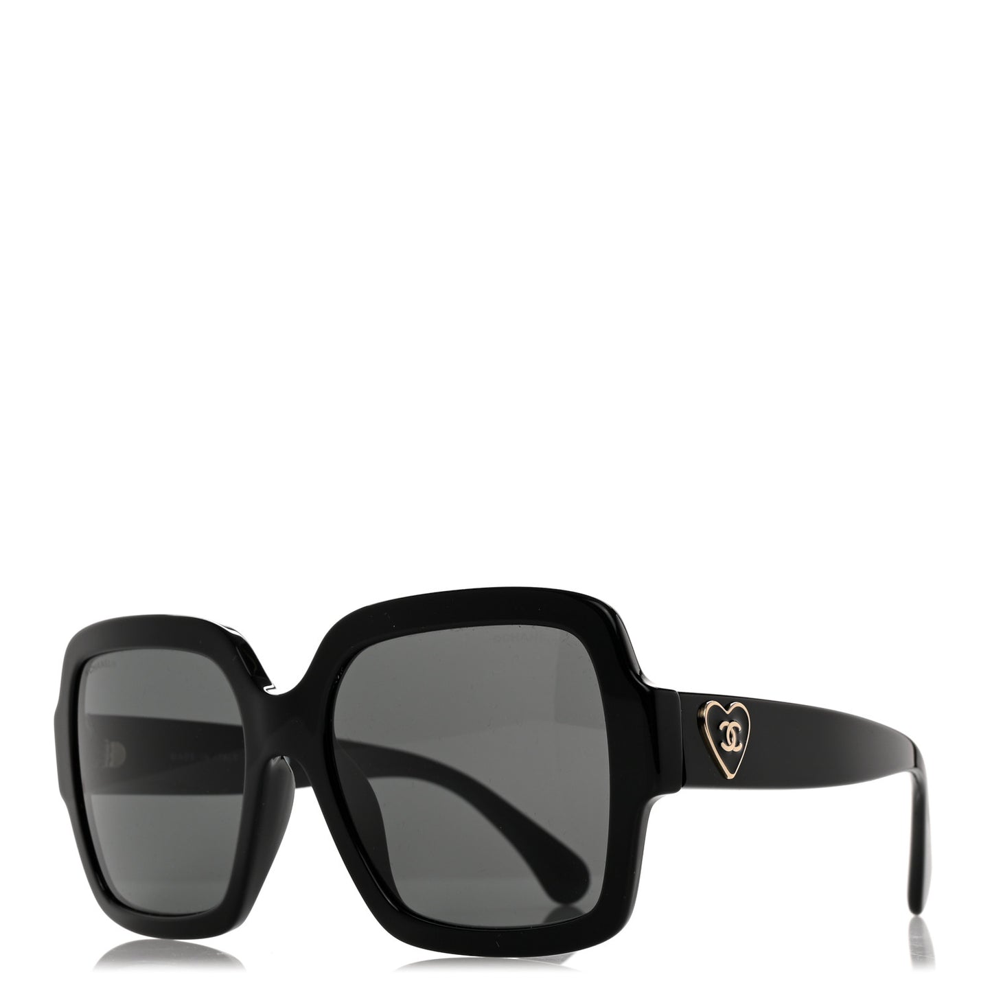 Acetate Square Heart Sunglasses 5479-A Black