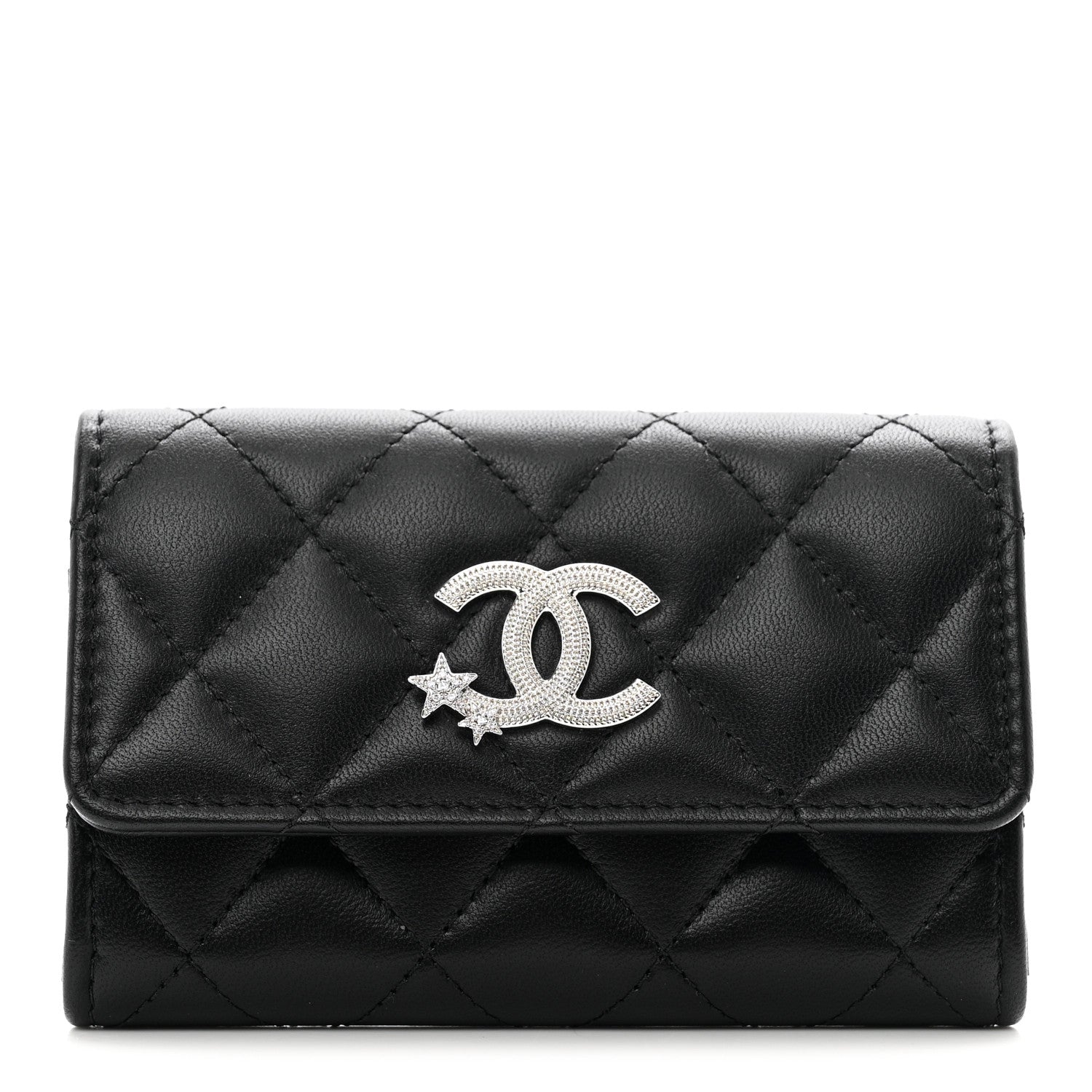 Chanel Lambskin Quilted Flap Crystal Star Card Holder Wallet  display picture 1