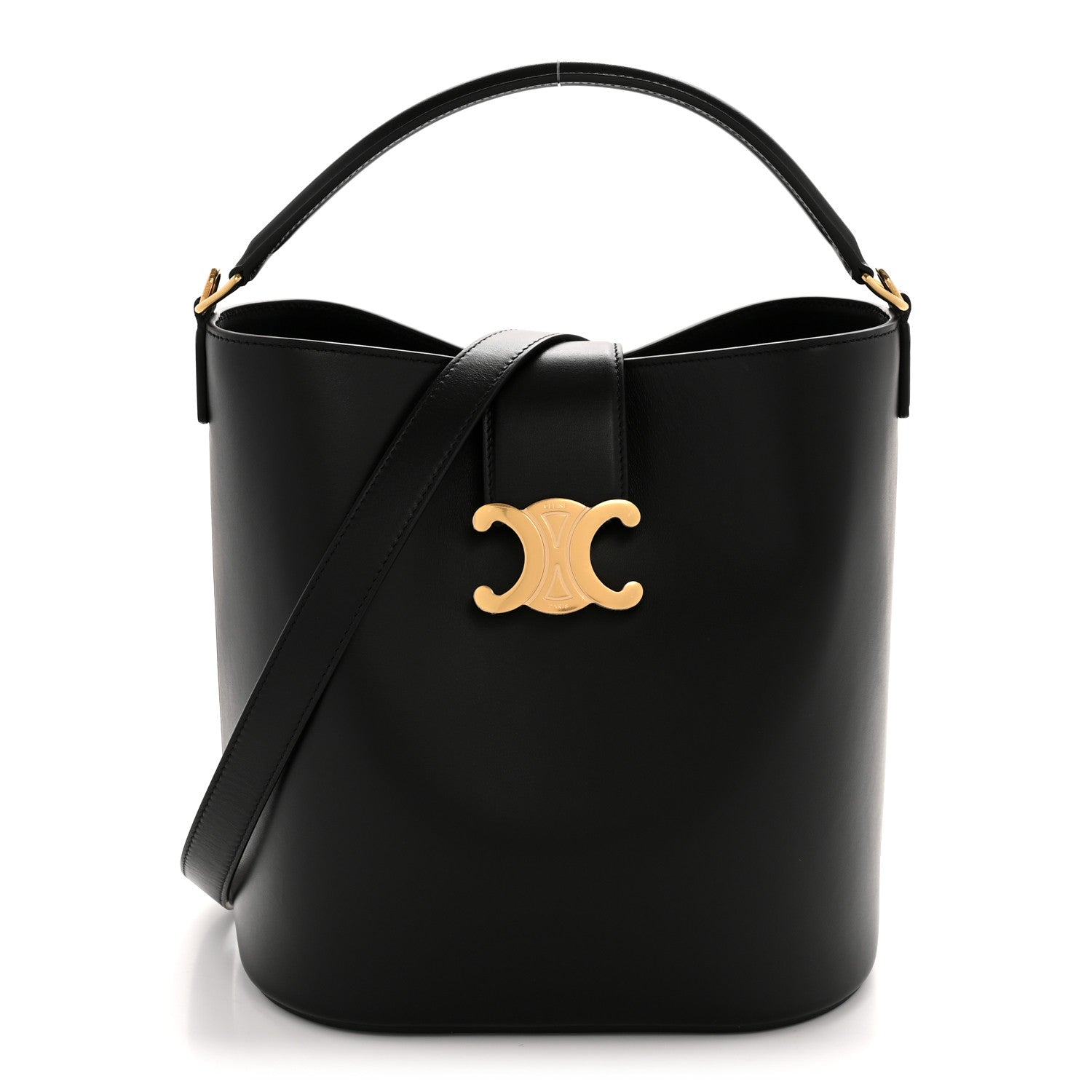Celine Smooth Calfskin Triomphe Medium Louise Bag Black 1781176