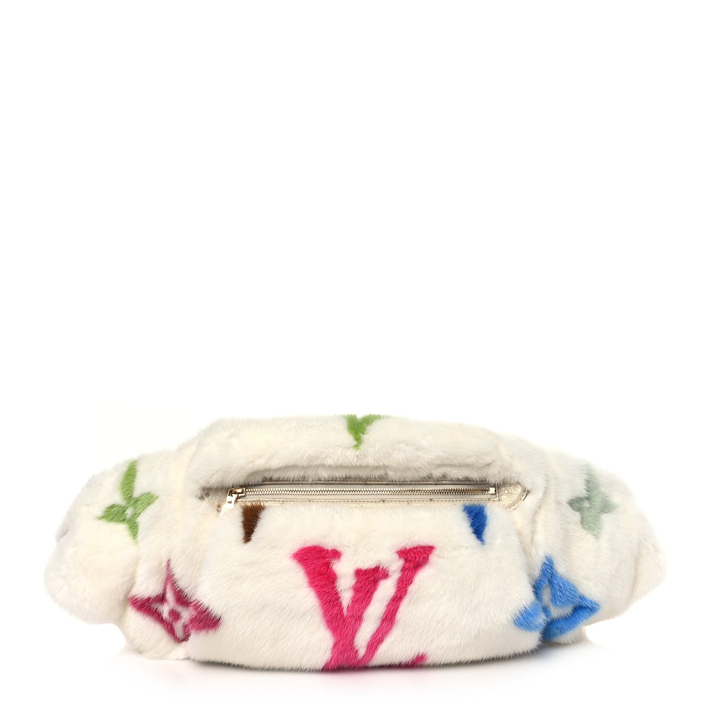 LV X TM Mink Ostrich Monogram Bum Bag White Multicolor