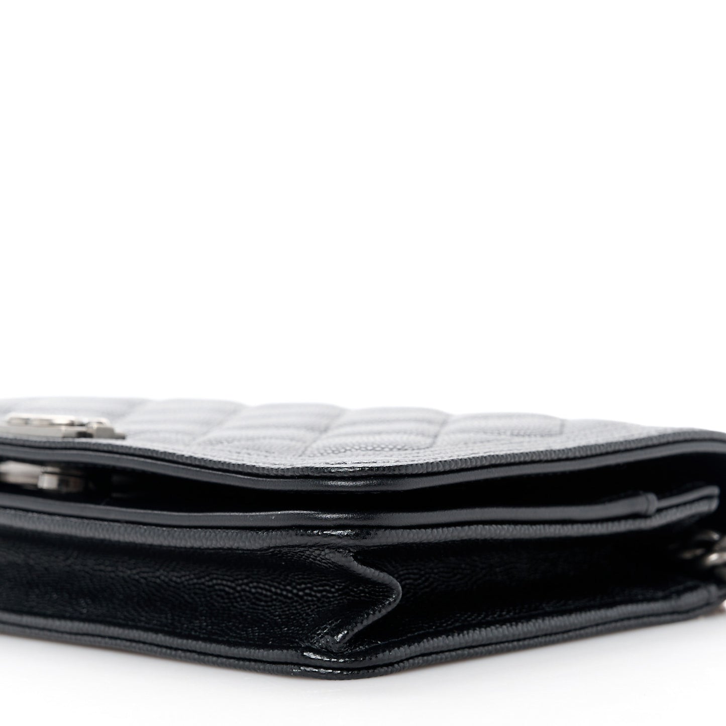 Caviar Quilted Boy Wallet On Chain WOC Black