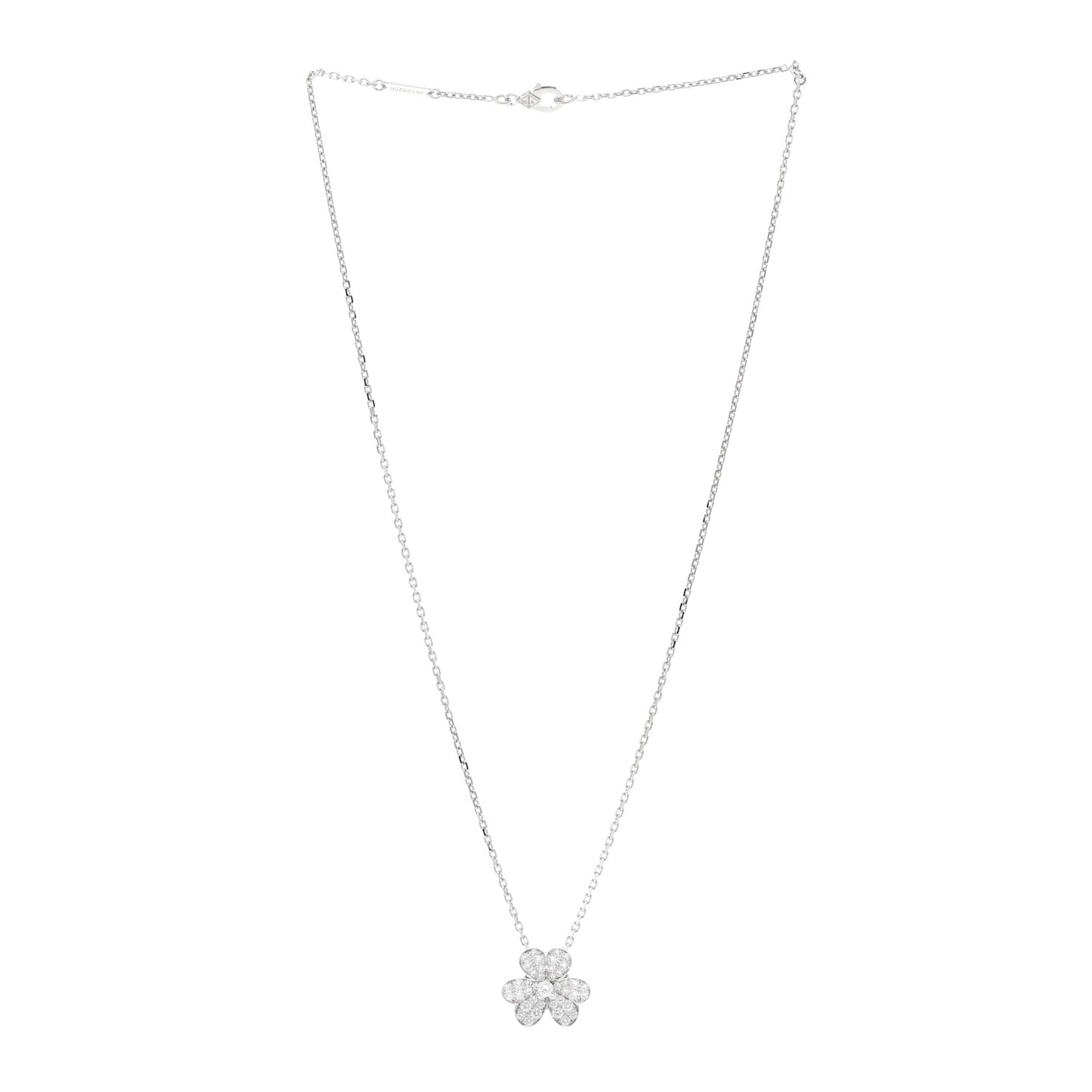 18K White Gold Diamond Small Frivole Pendant Necklace