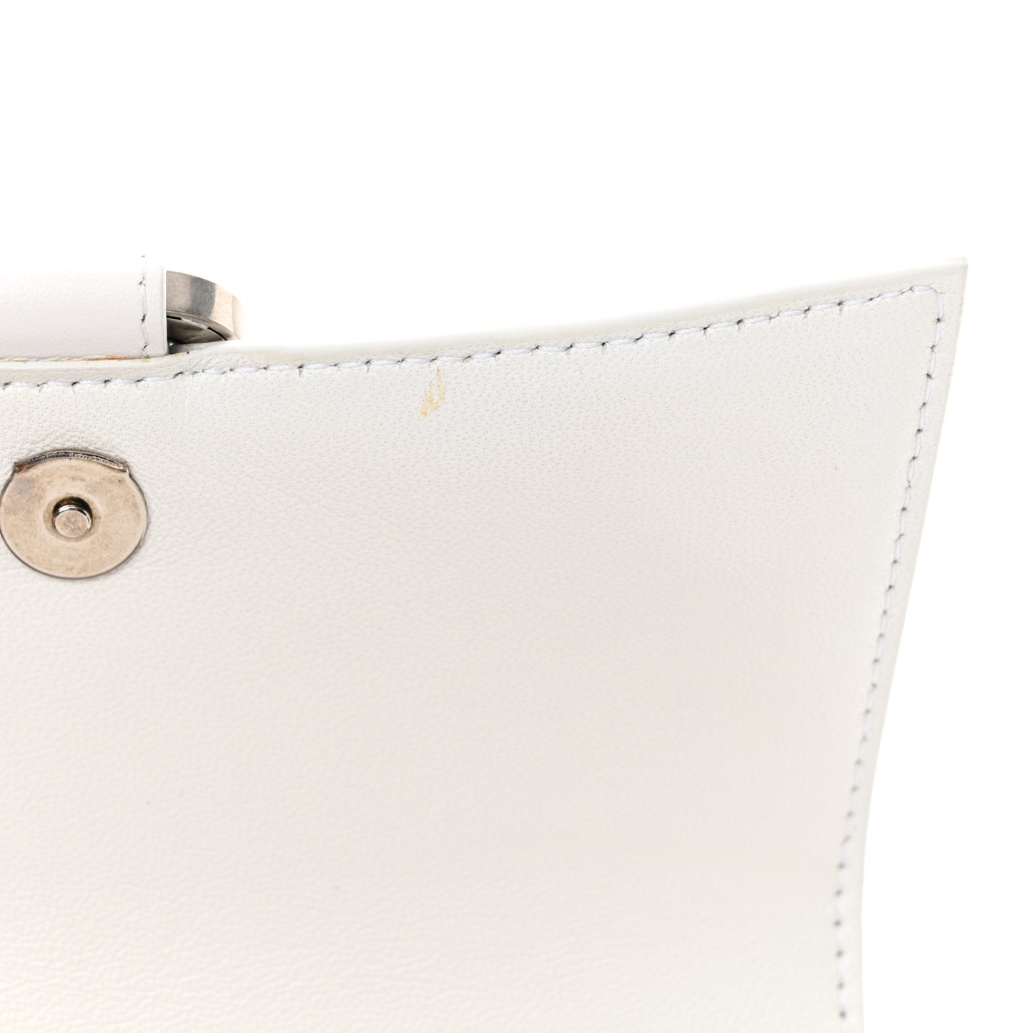 Smooth Calfskin Graffiti Hourglass Top Handle Bag XS White Black