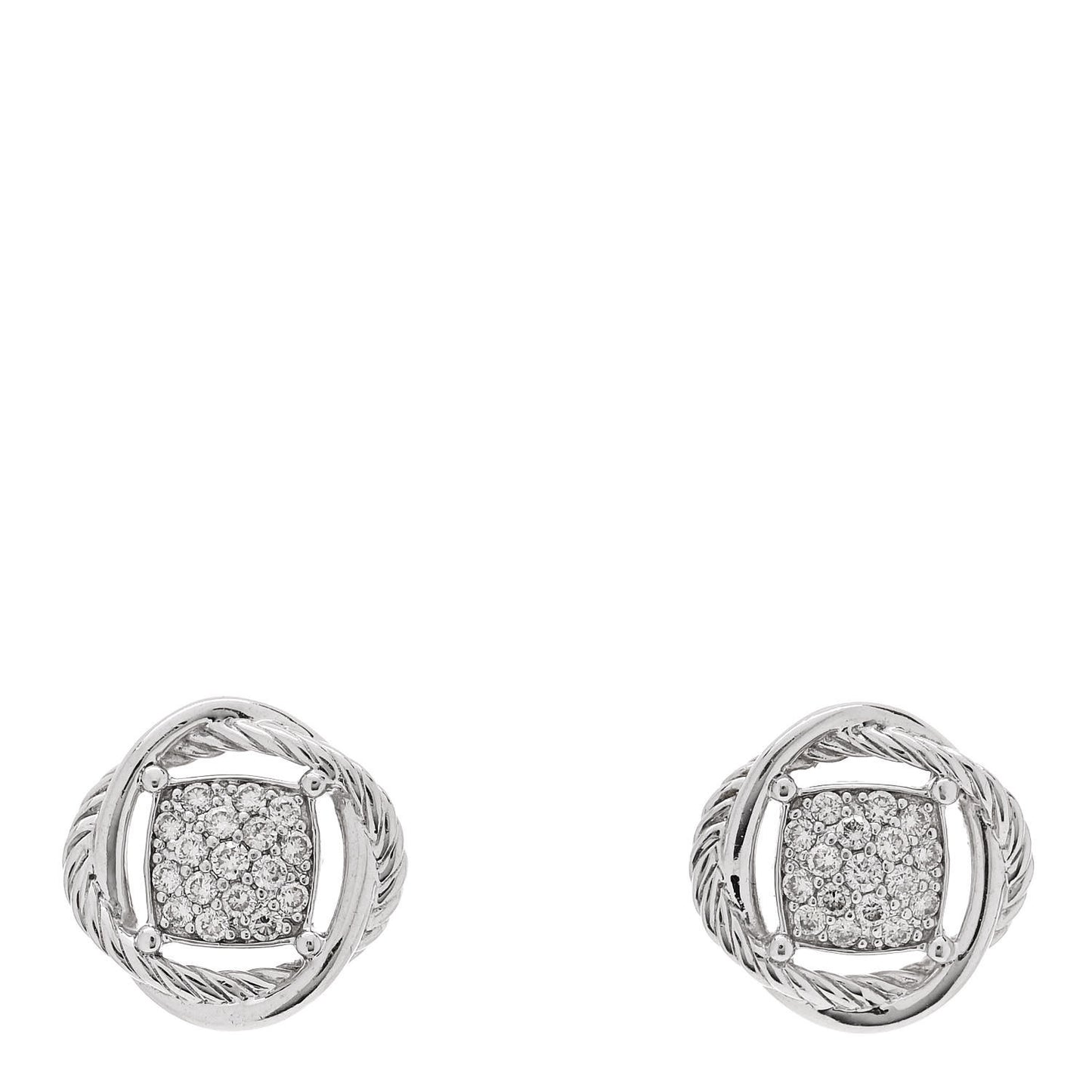 Sterling Silver Diamond 13mm Infinity Earrings