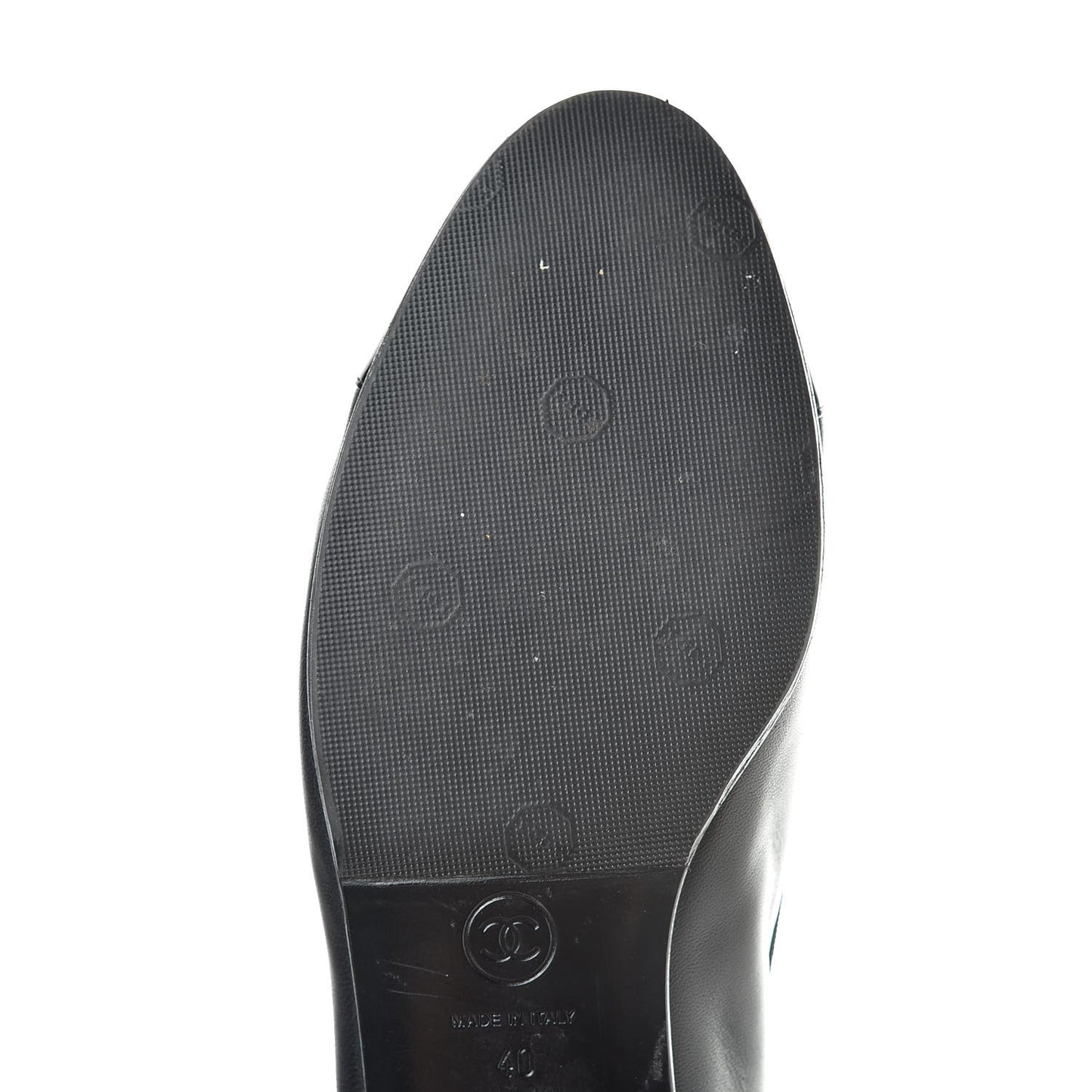 Lambskin Patent Calfskin Cap Toe Ballerina Flats 40 Black