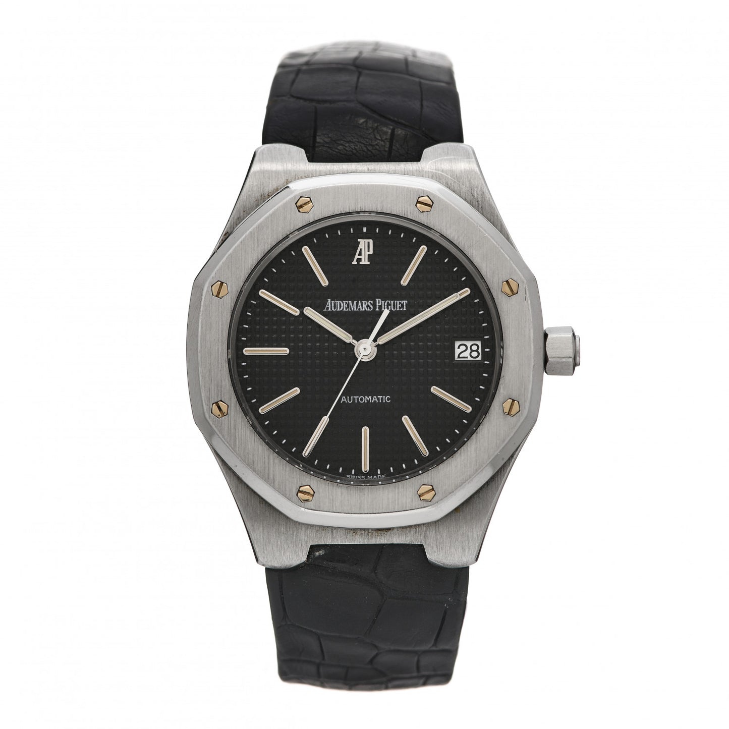 Stainless Steel Alligator 36mm Royal Oak Automatic Watch Black 14800ST