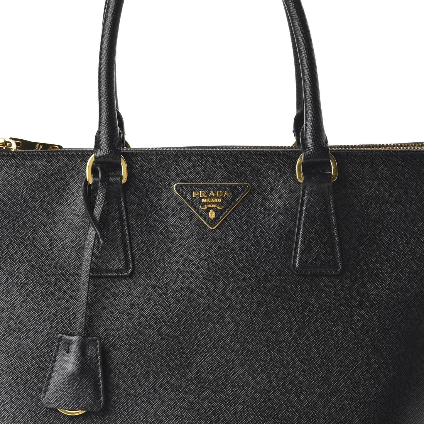 Saffiano Large Galleria Double Zip Tote Black