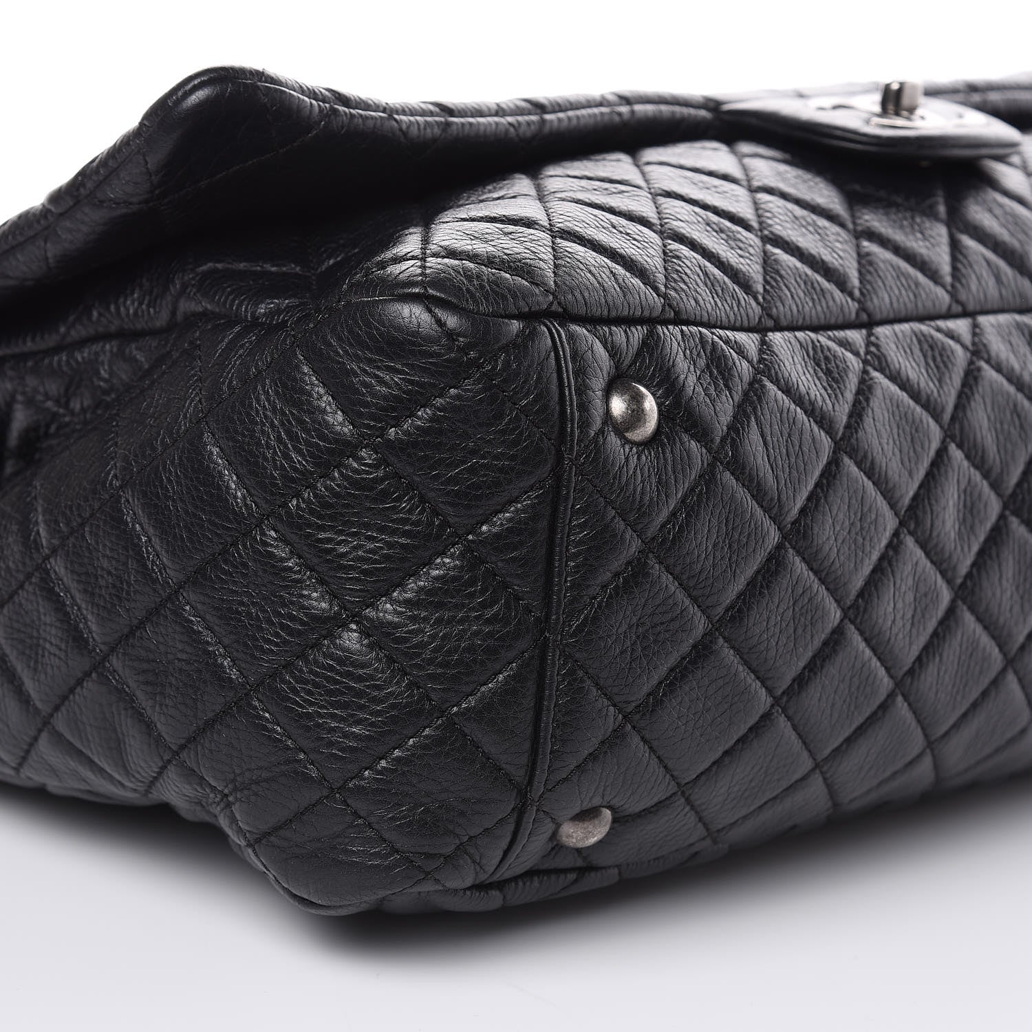 Chanel Calfskin Quilted XXL Travel Flap Bag Black 8 of 9