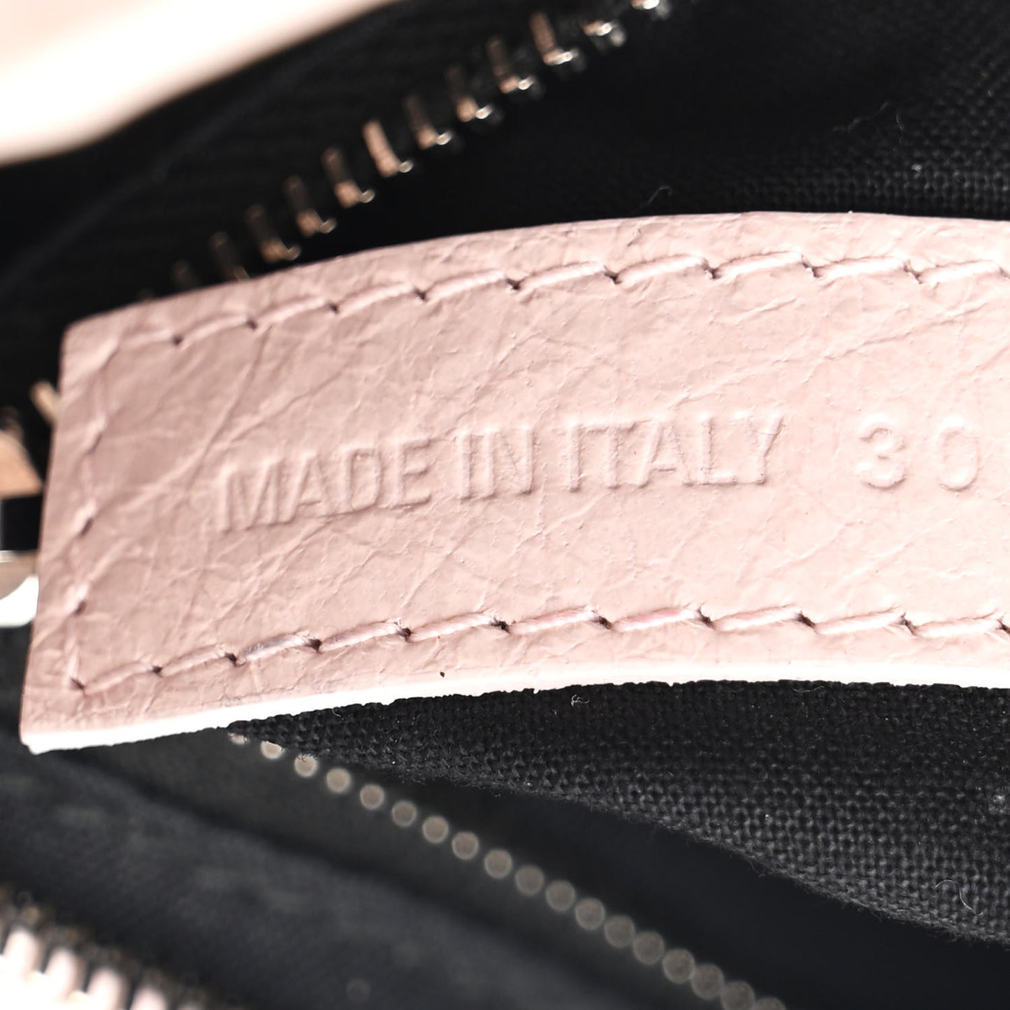 Agneau Classic Silver Hardware Mini City Logo Strap Light Rose White