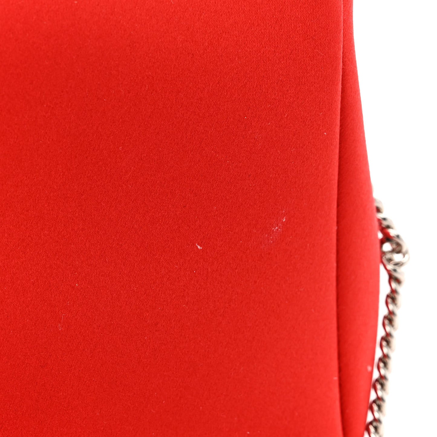Satin Crystal Embellished Madeline Clutch Red