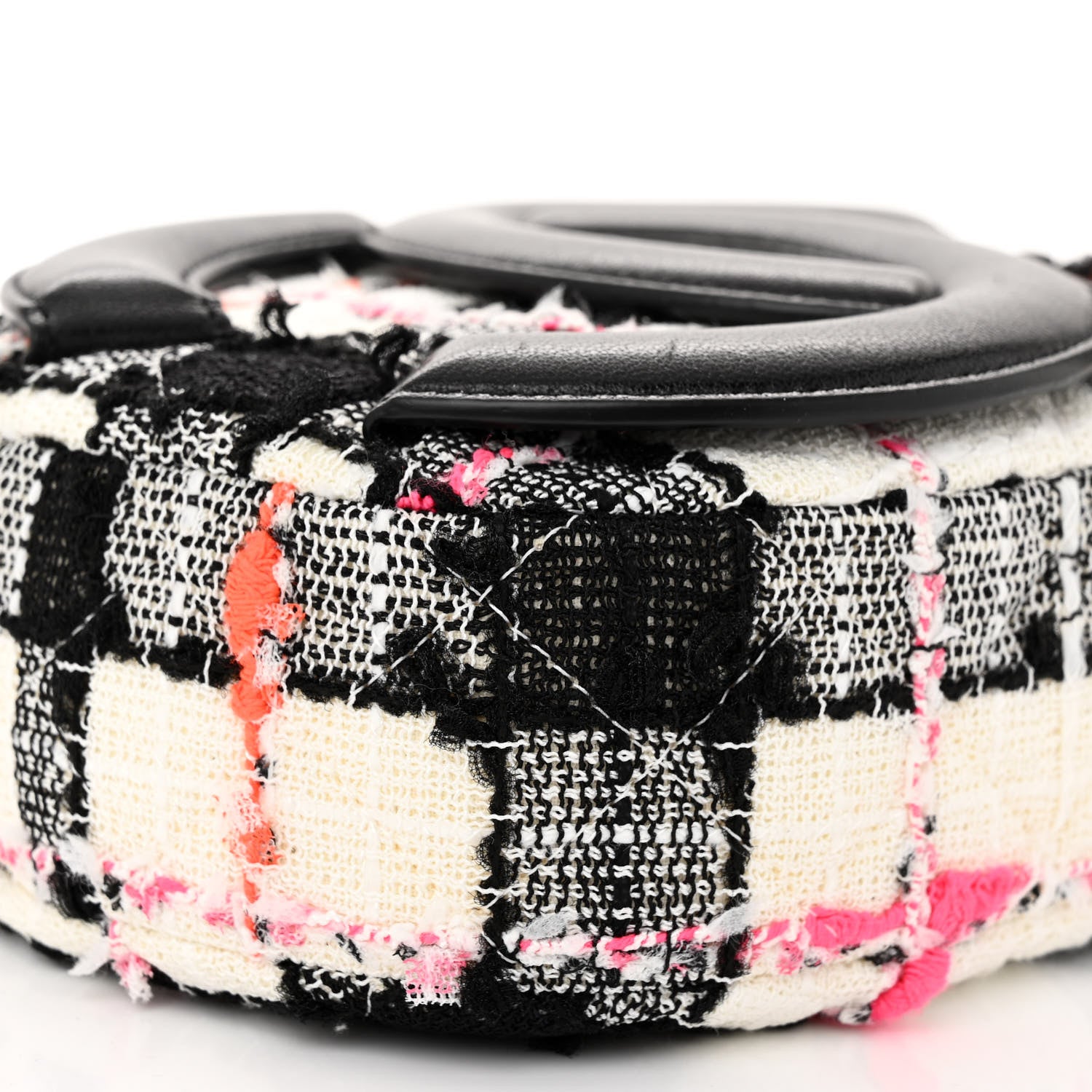 Chanel Tweed Lambskin Quilted Coco Midnight Camera Case White Black Multicolor 9 of 10