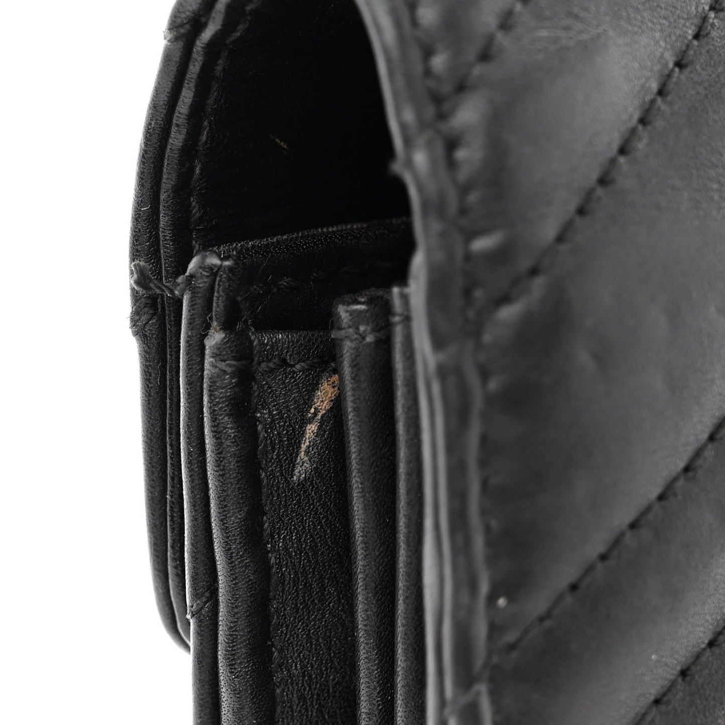 Calfskin Matelasse GG Marmont Chain Wallet Black