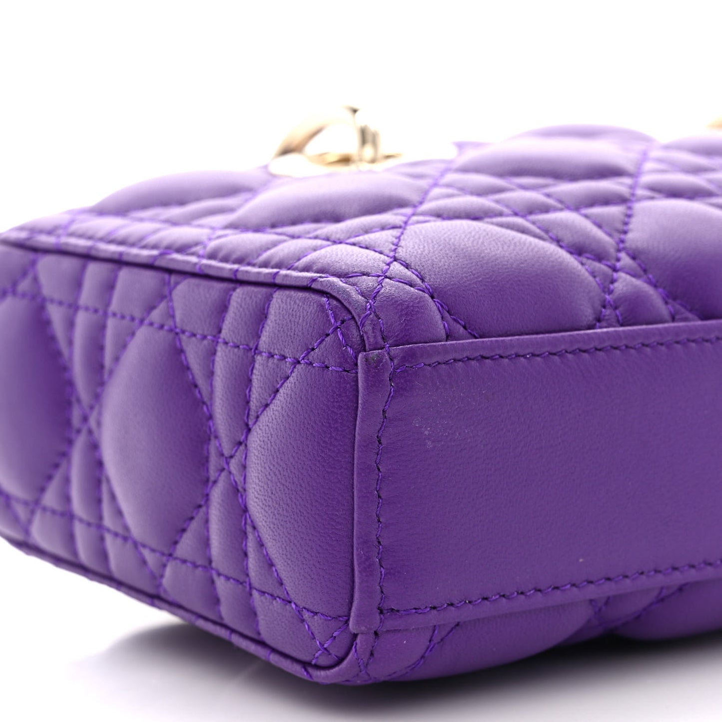 Lambskin Cannage Small Lady D-Joy Purple