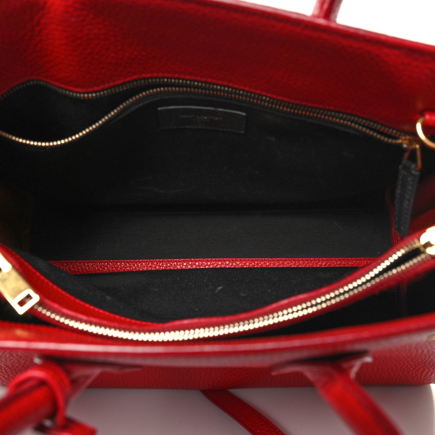Saint Laurent Grained Calfskin Small Sac De Jour Lipstick Red 7 of 25