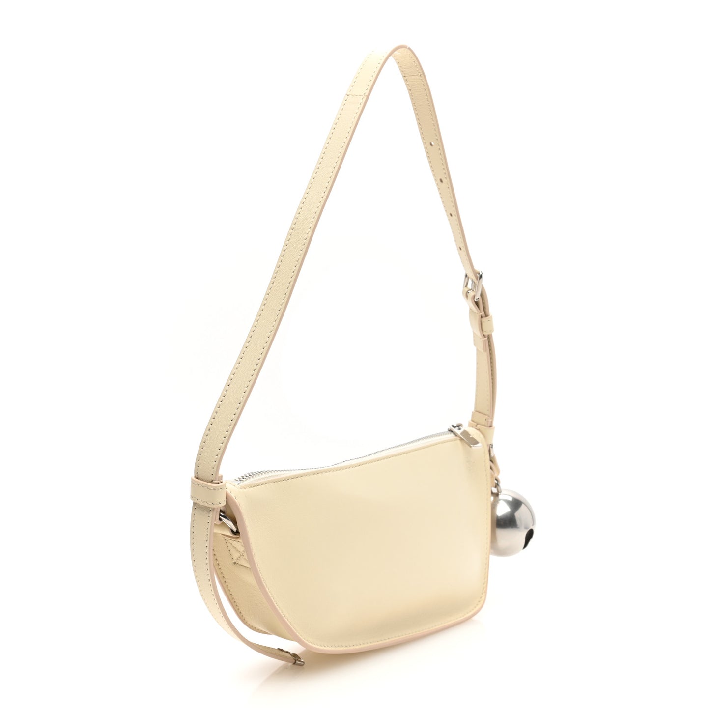 Calfskin Mini Shield Sling Bag Pearl