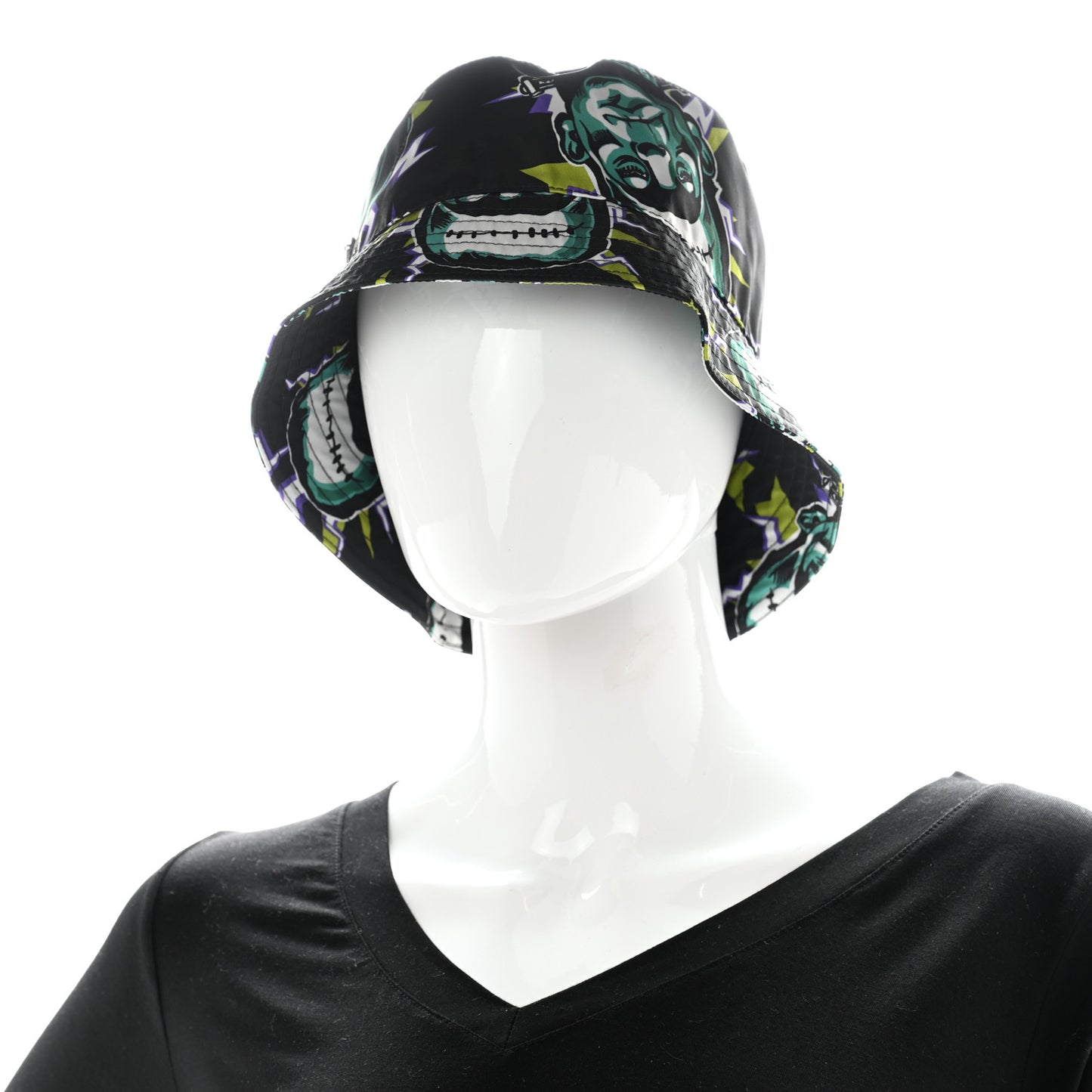 X UNIVERSAL STUDIOS Nylon Frankenstein Print Bucket Hat L Black