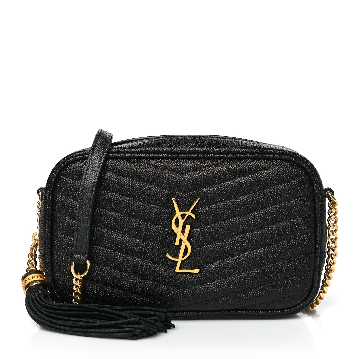 Saint Laurent Grain De Poudre Matelasse Monogram Mini Lou Camera Bag Black 1 of 10