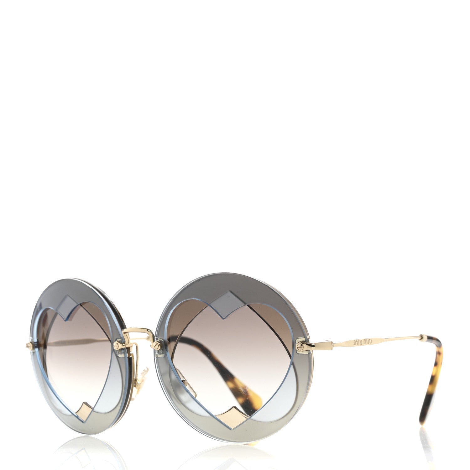 Miu Miu Acetate Heart Round SMU01S Sunglasses Blue 1 of 9