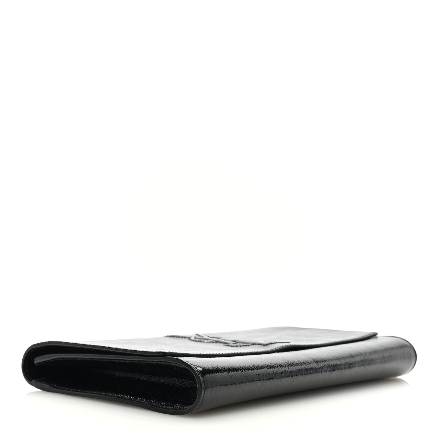 Textured Patent Monogram Large Belle De Jour Clutch Black