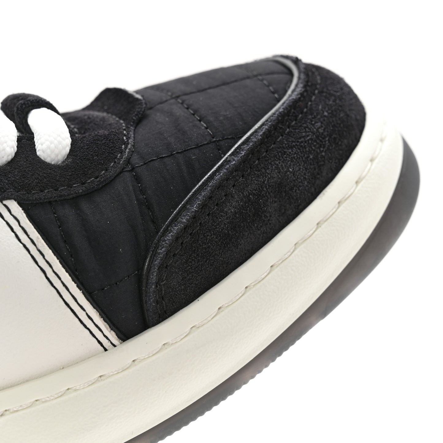 Suede Fabric Calfskin Womens CC Sneakers 35.5 Black White