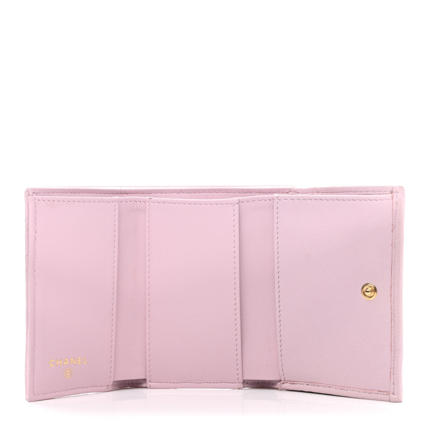 Goatskin Quilted Chanel 19 Small Flap Wallet Pink