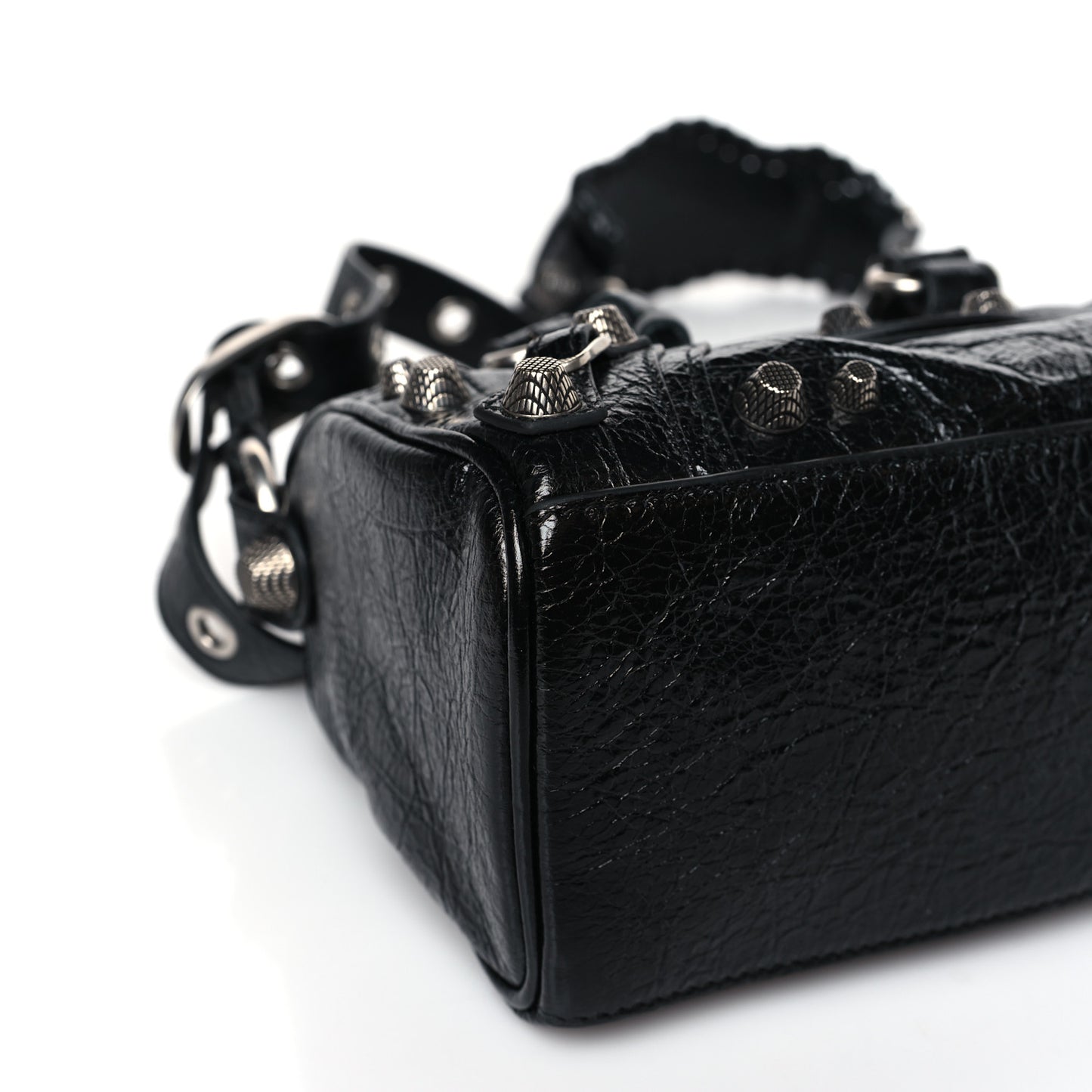 Agneau Arena Mini Le Cagole Duffle Crossbody Bag Black