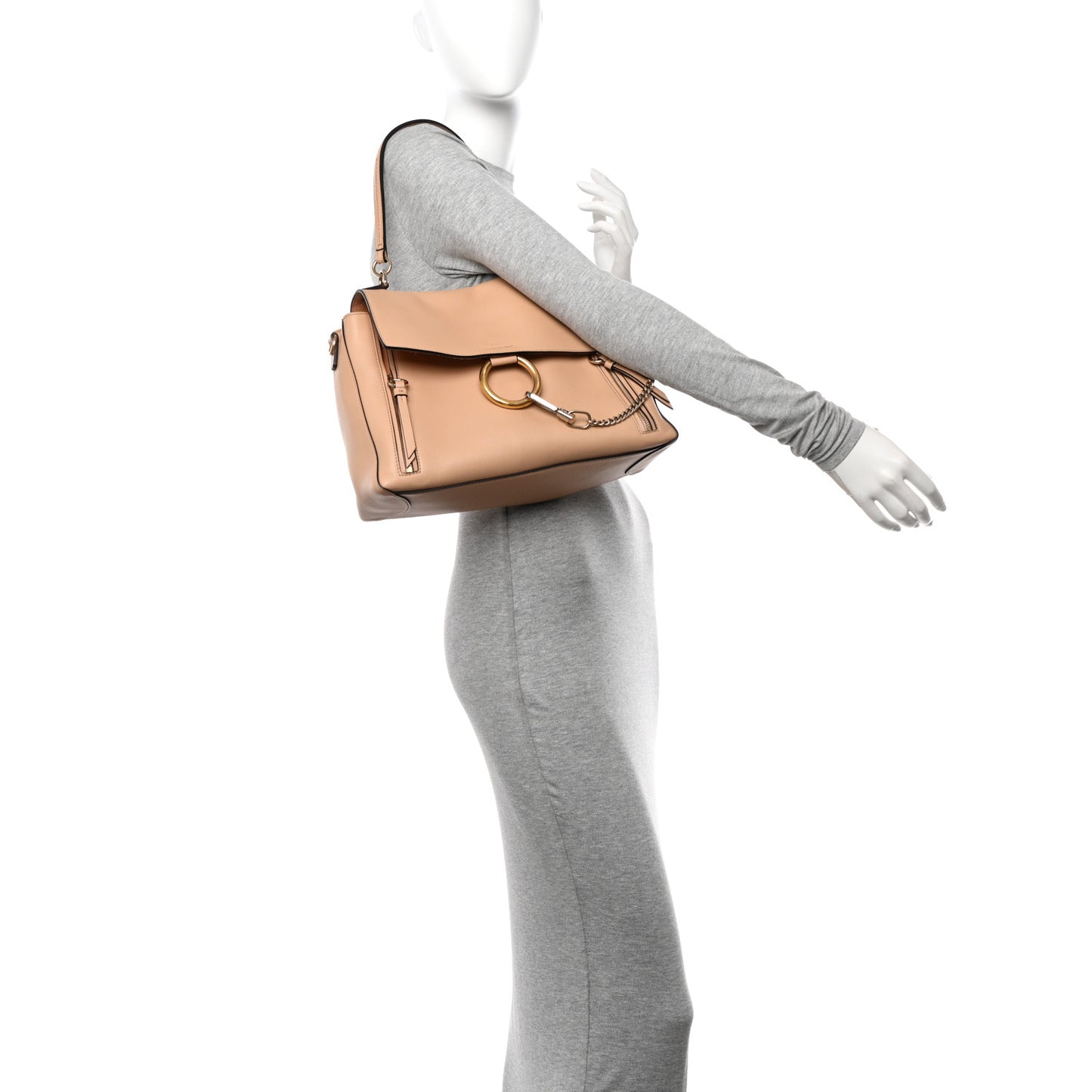 Calfskin Medium Faye Day Shoulder Bag Blush Nude