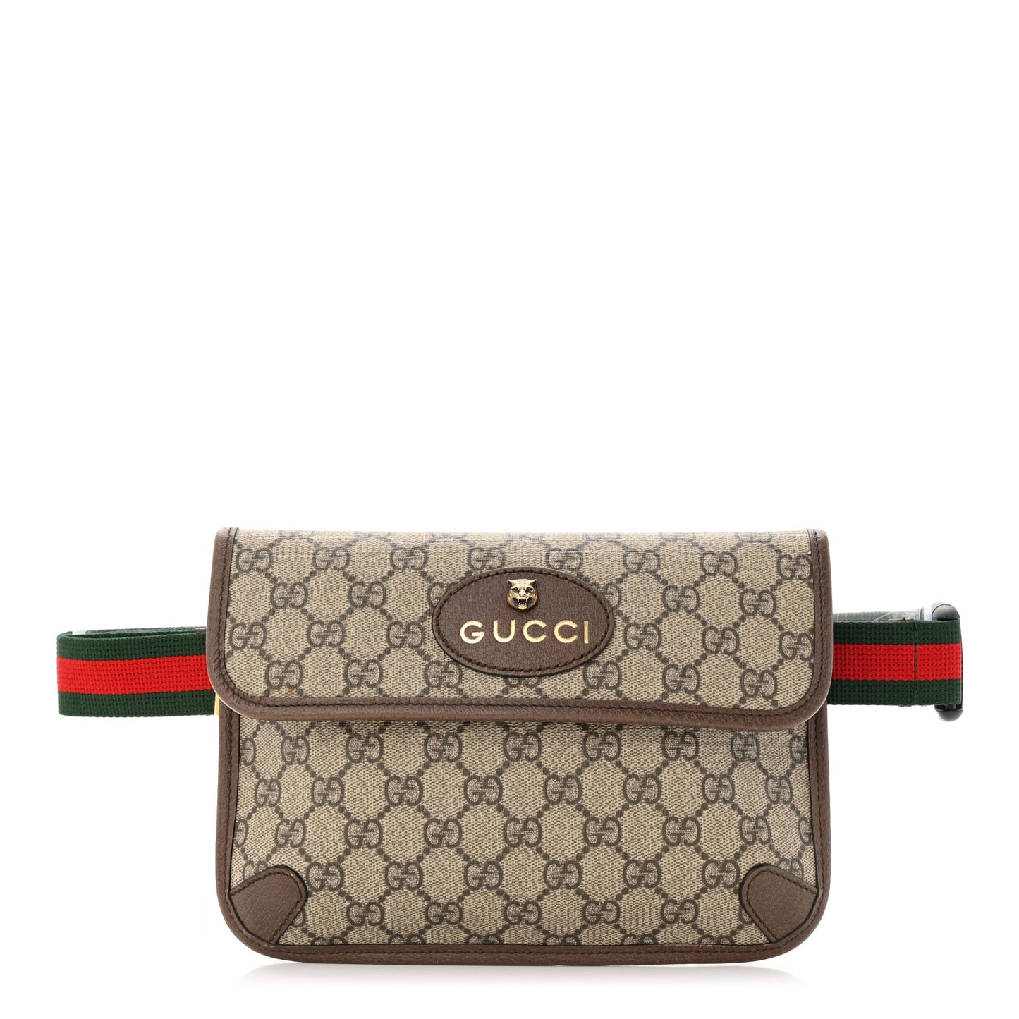 GG Supreme Monogram Neo Vintage Web Belt Bag Brown