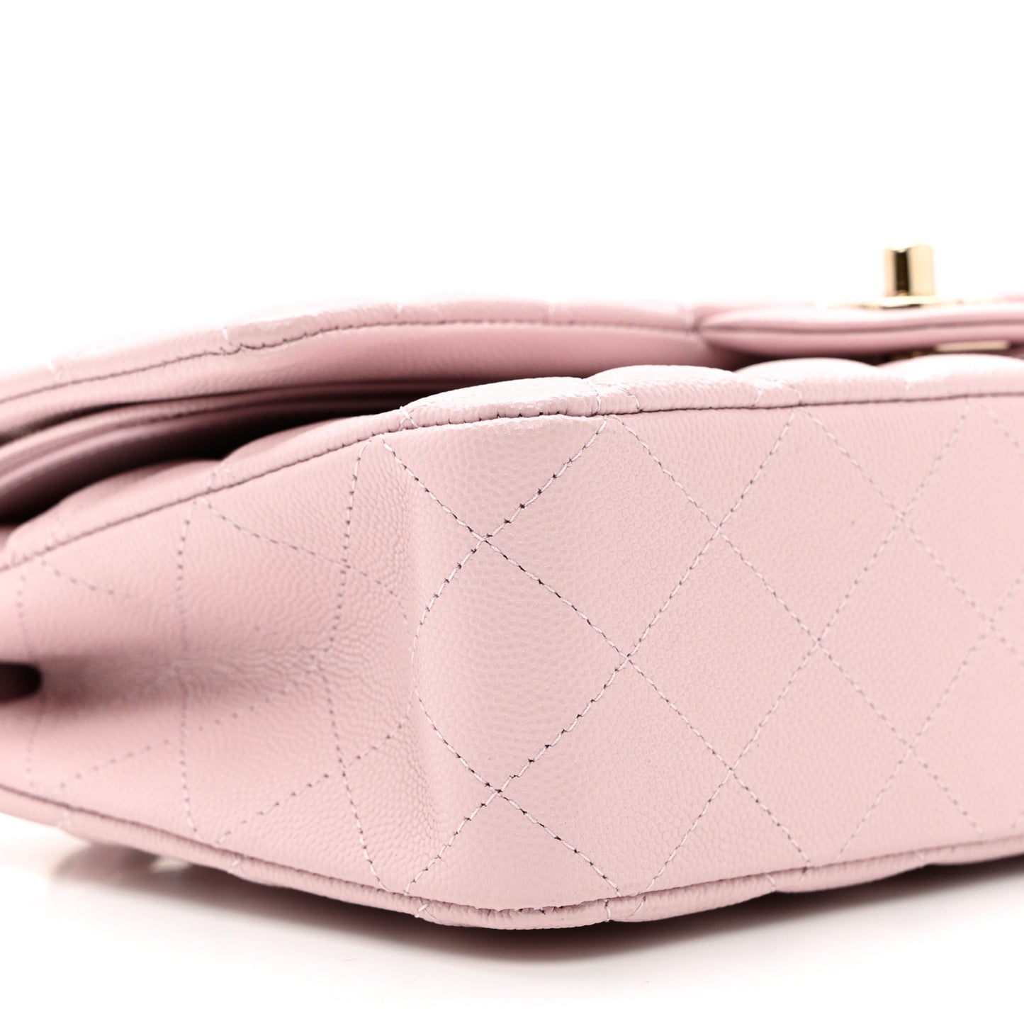 Caviar Quilted Medium Double Flap Light Pink