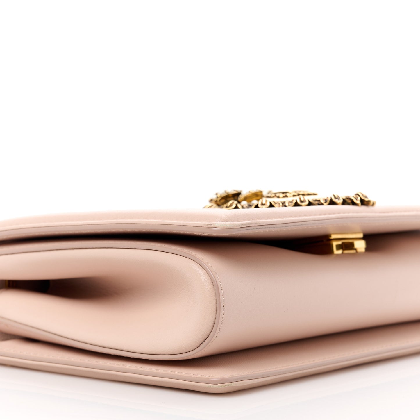 DOLCE & GABBANA Calfskin Medium Devotion Crossbody Bag Cipria