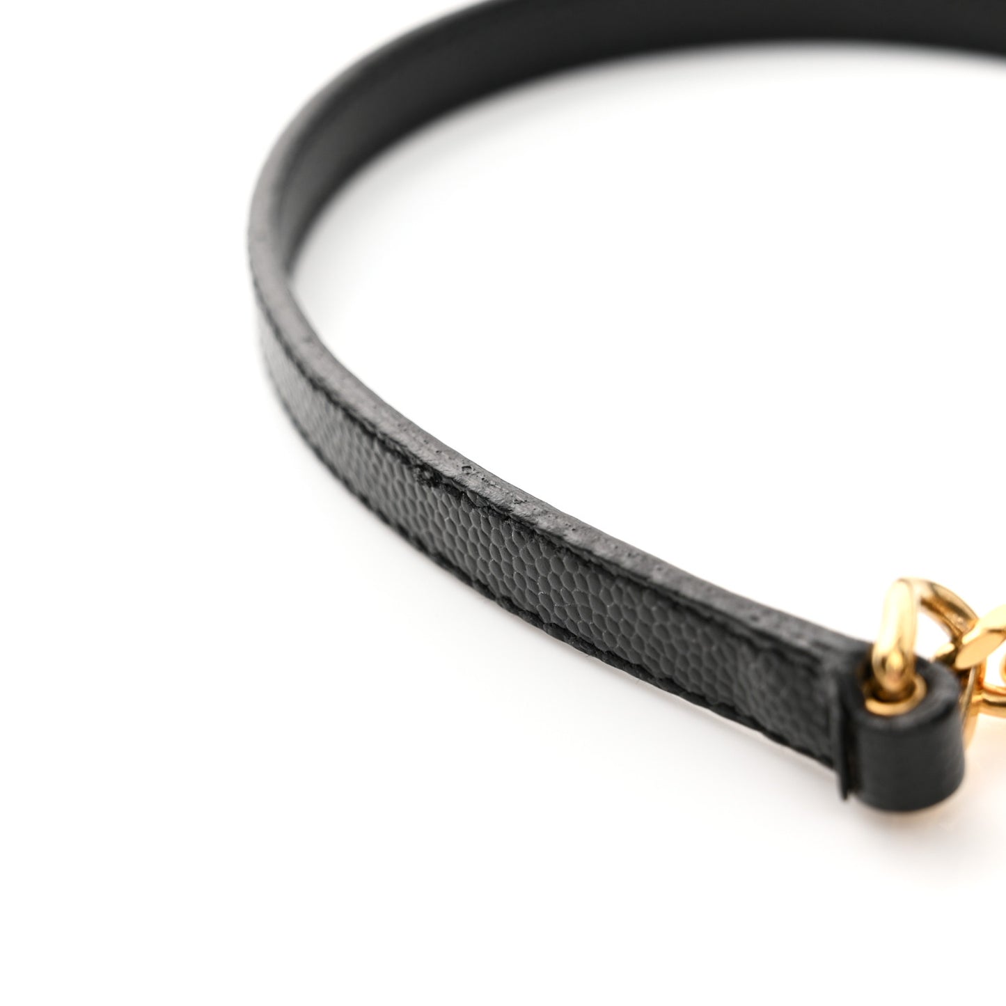 Grain De Poudre Matelasse Chevron Monogram Envelope Chain Wallet Black