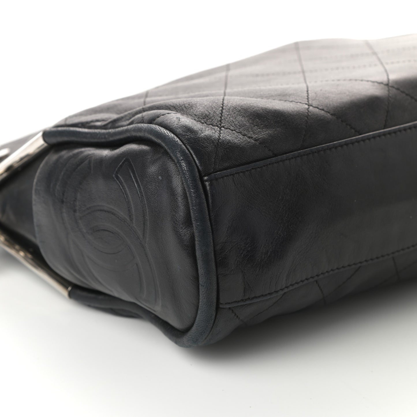Lambskin Stitched Medium Ultimate Soft Tote Black