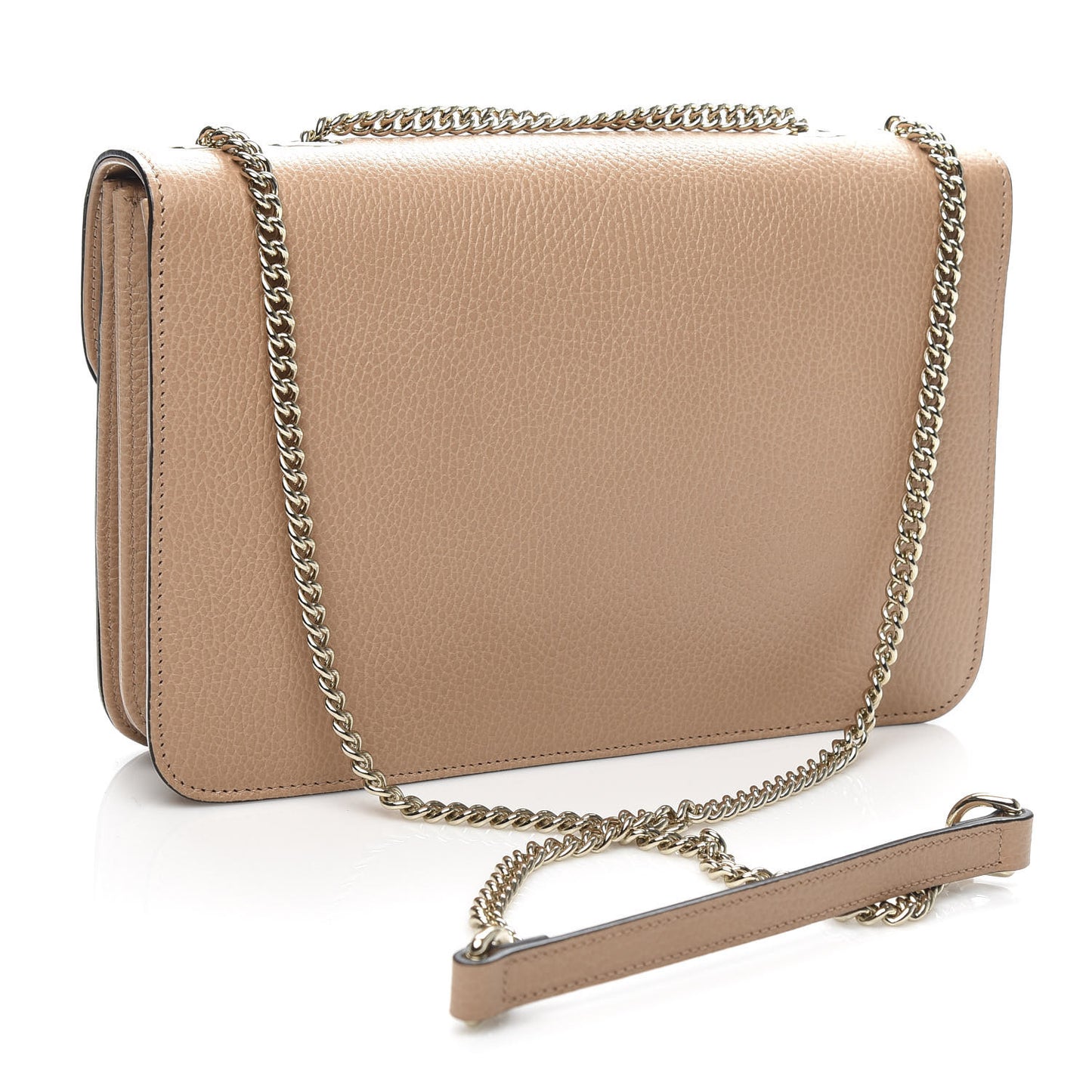 Dollar Calfskin Interlocking G Shoulder Bag Camelia