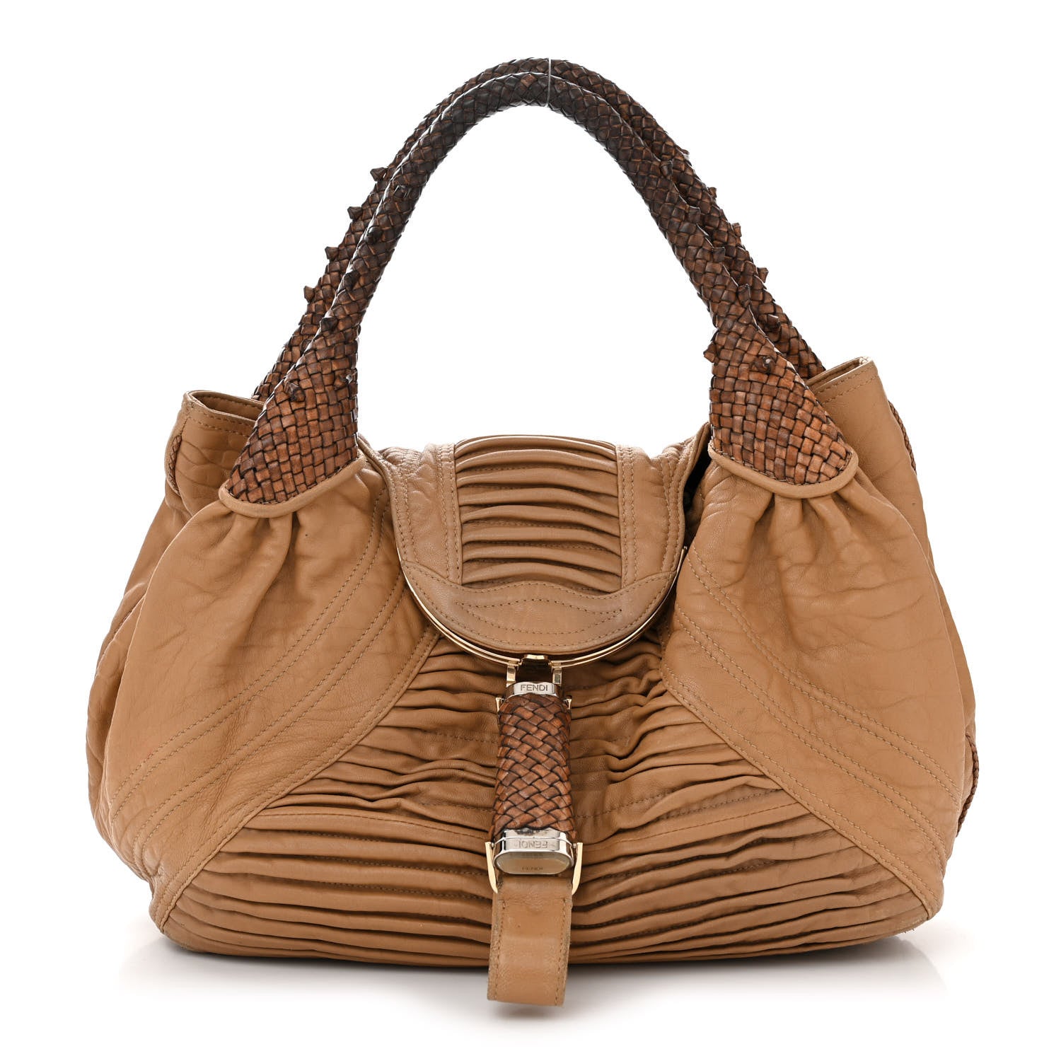 Fendi Nappa Pleated Nuvolata Spy Bone 1 of 16