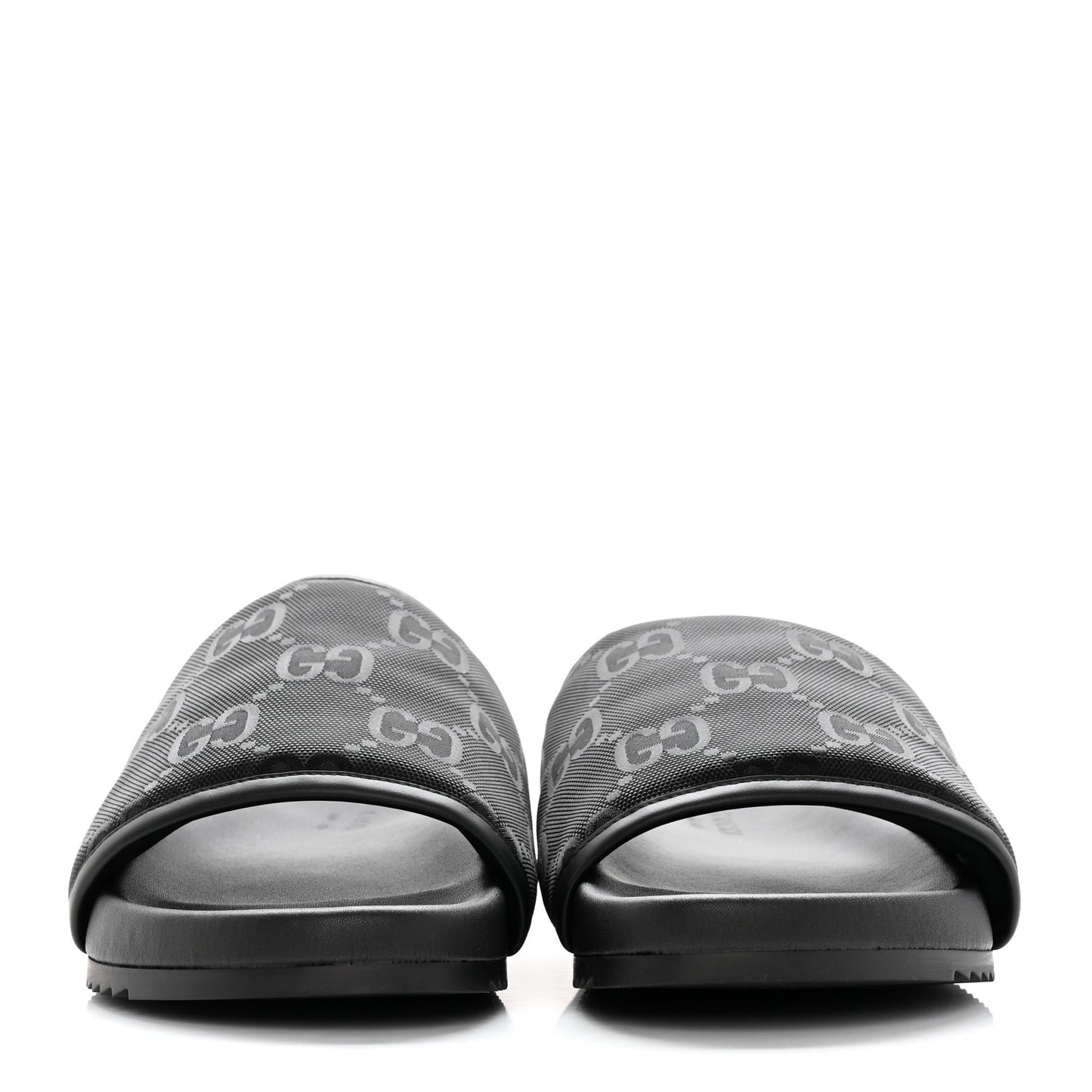 Econyl Nylon Demetra GG Monogram Mens Off the Grid Slide Sandals 9 Black