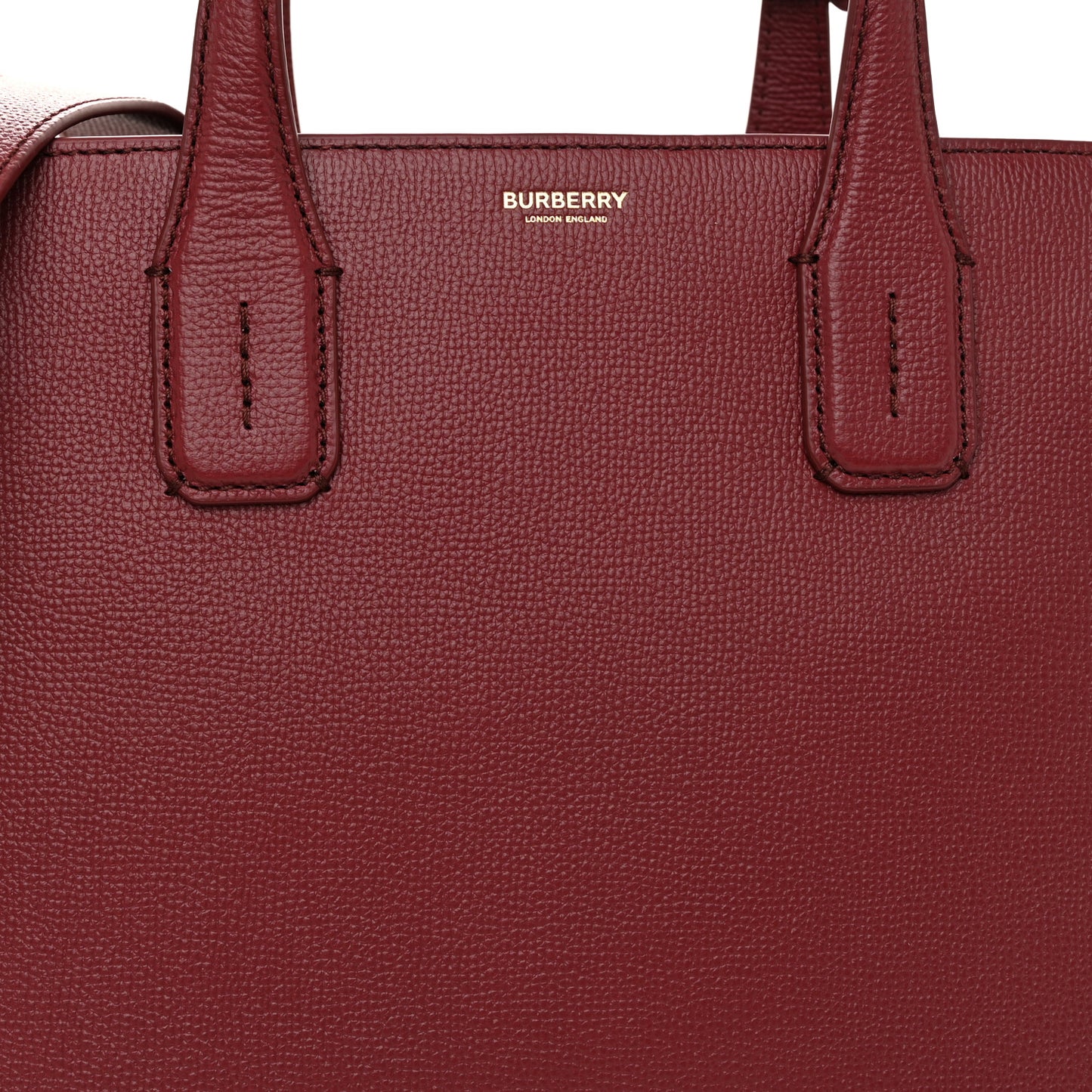 Grainy Calfskin House Check Medium Banner Tote Crimson