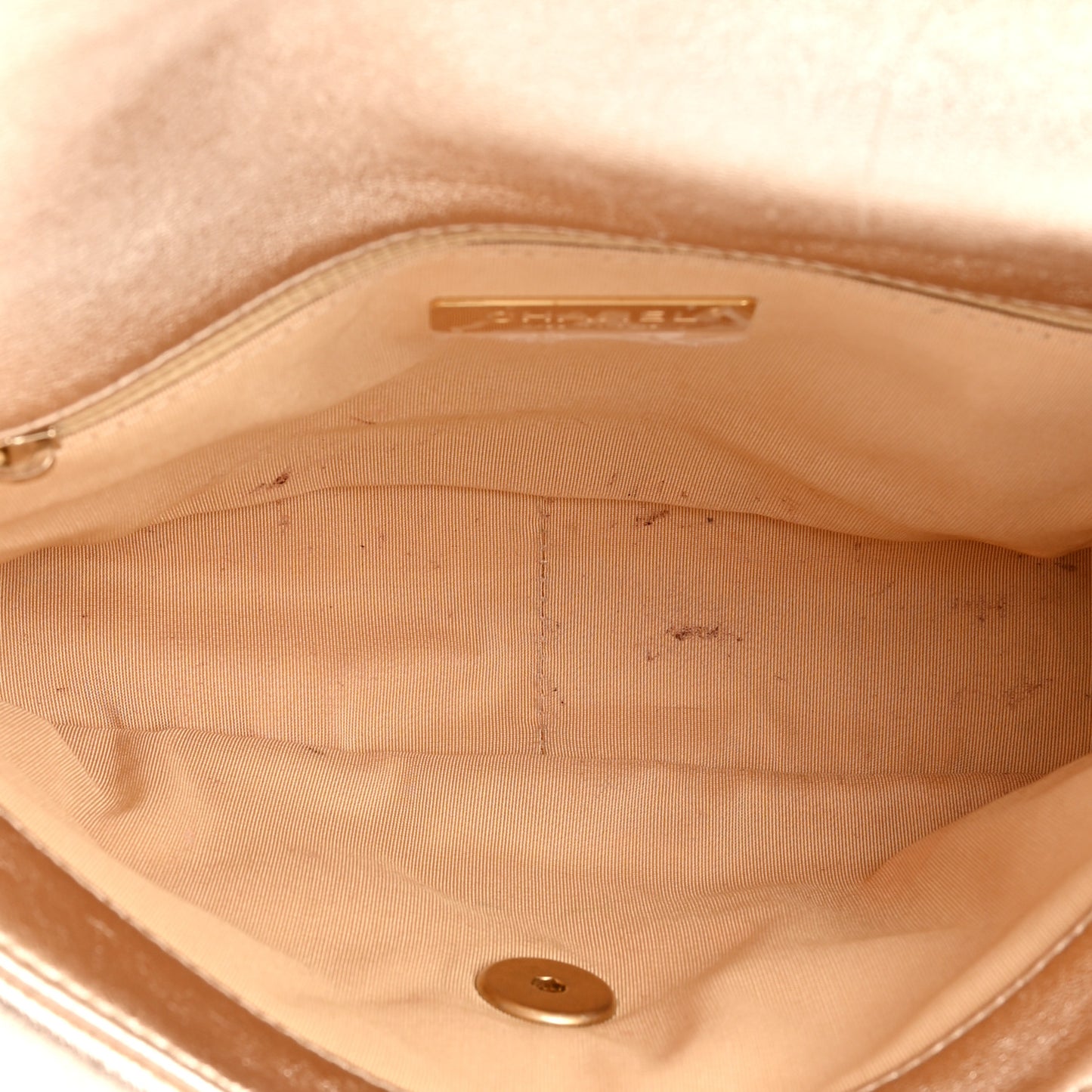Metallic Lambskin Quilted Medium Chanel 19 Flap Gold