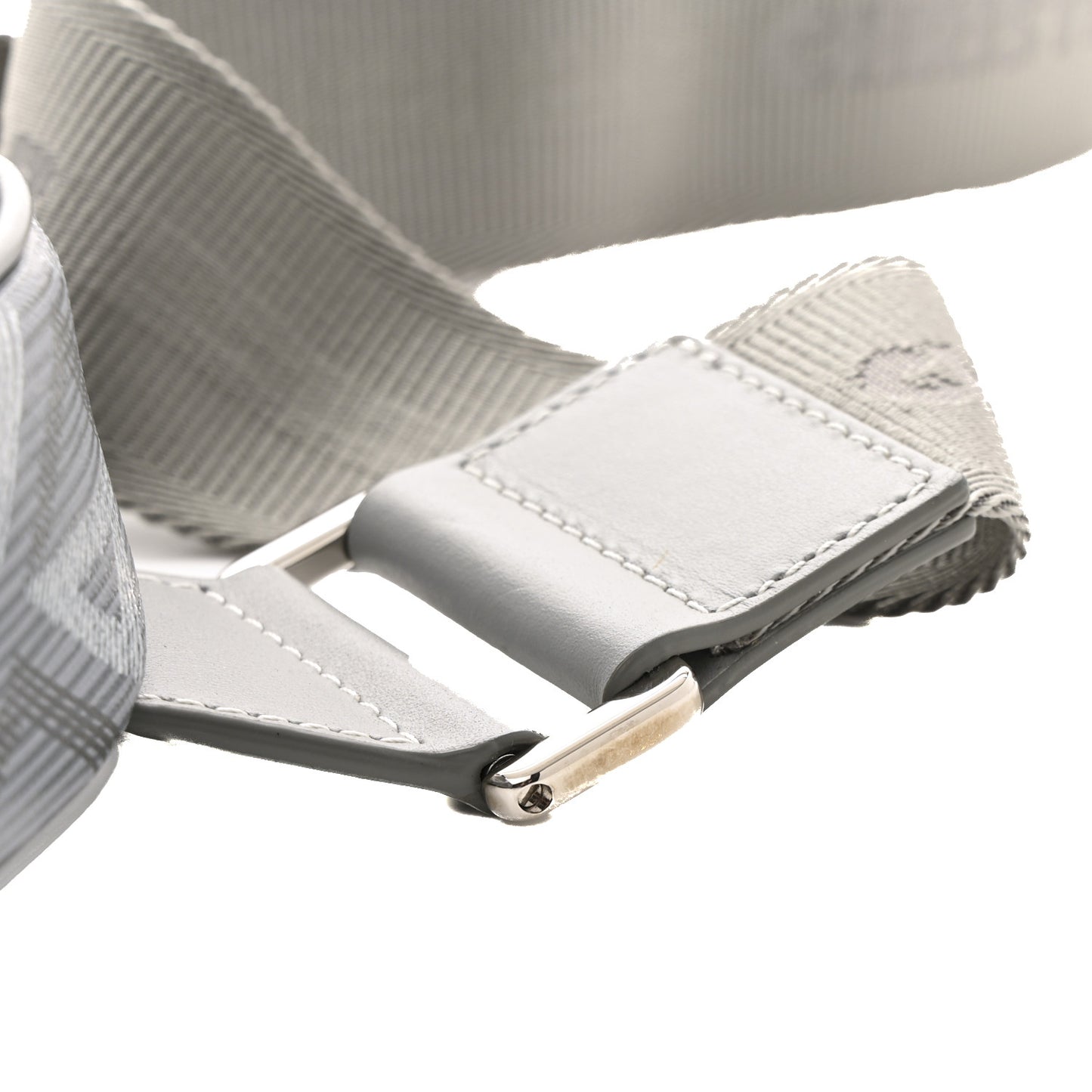 Coated Canvas Calfskin CD Diamond Mens Saddle Bag Gray