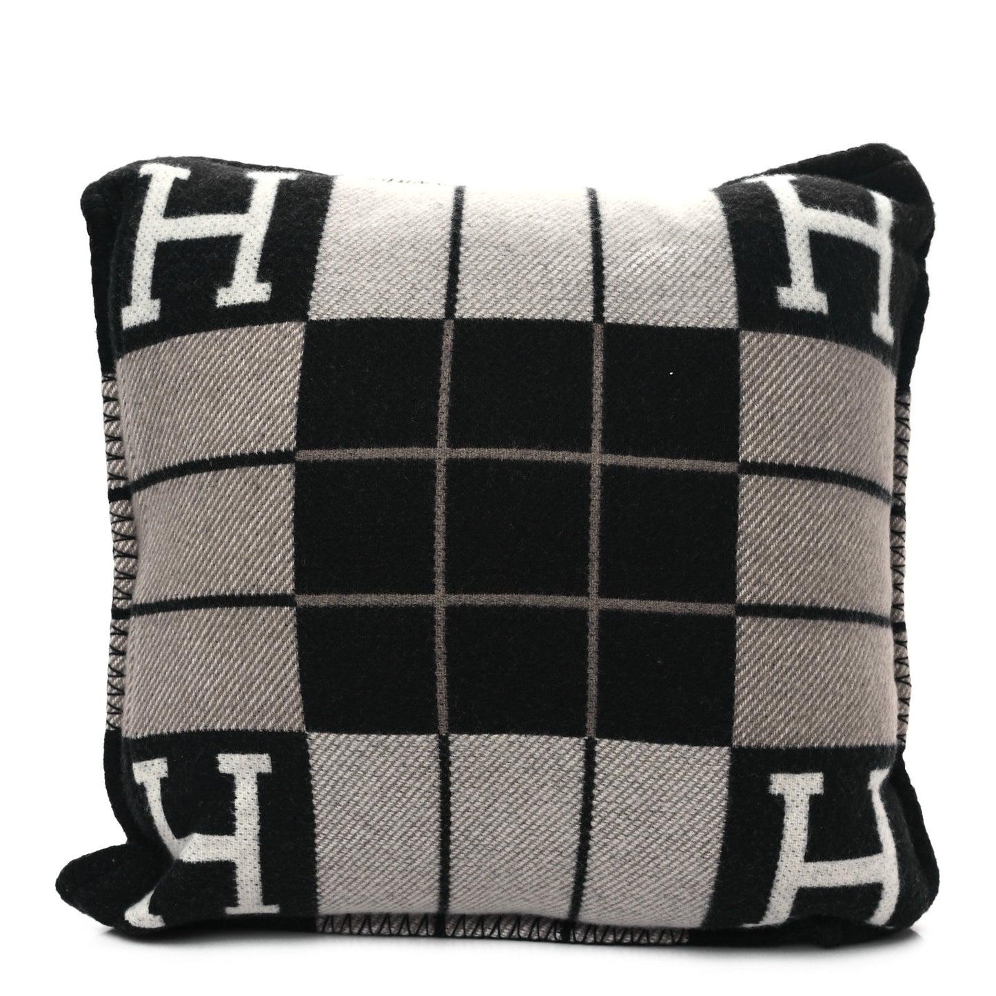 Wool Cashmere Avalon III Pillow PM Ecru Black