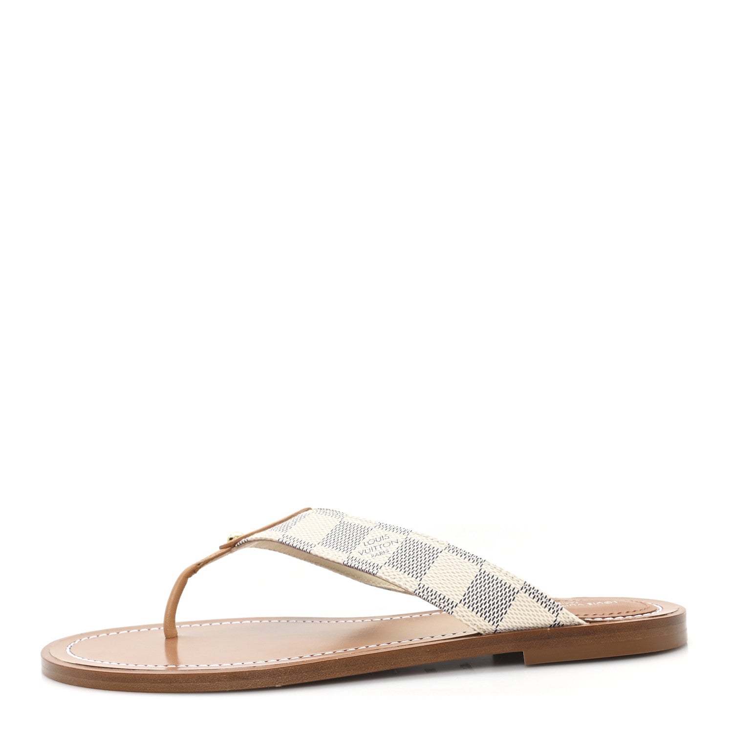 Louis Vuitton Damier Azur Sunny Flat Thong Sandals 38 1841485