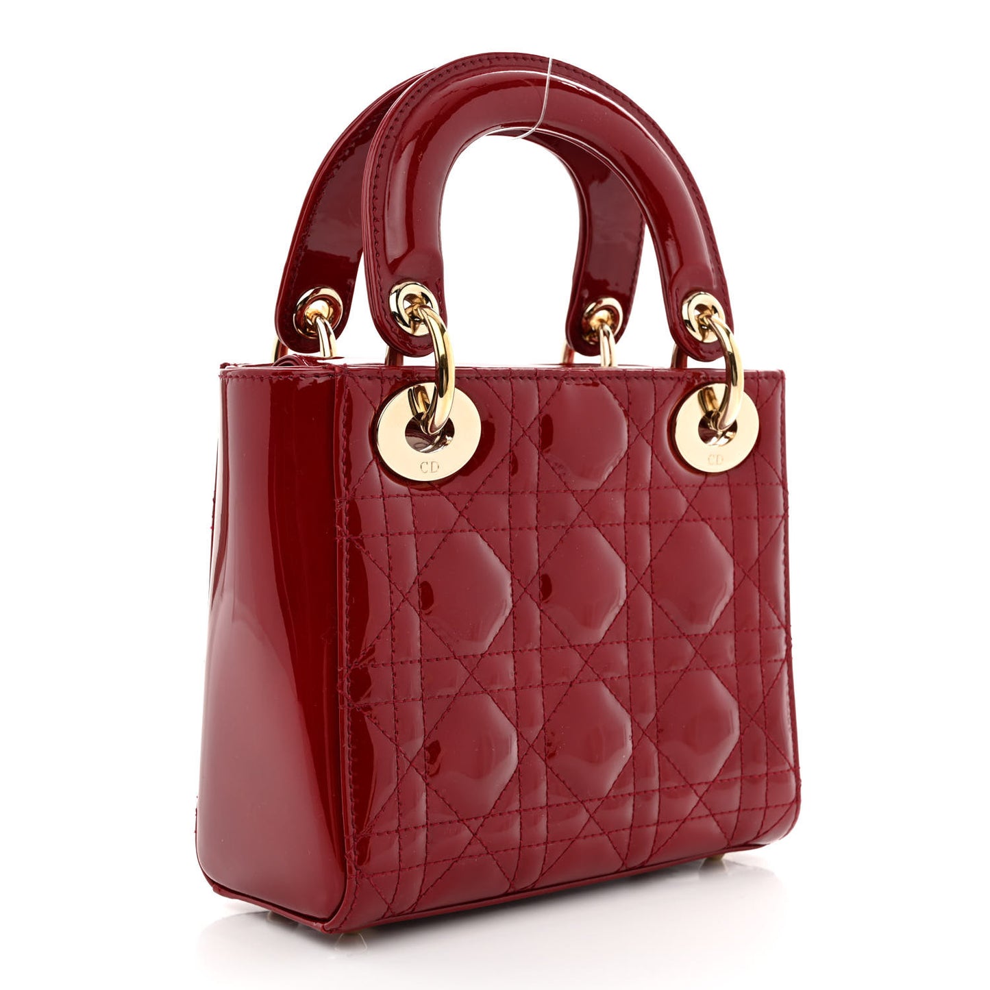 Patent Cannage Mini Lady Dior Red