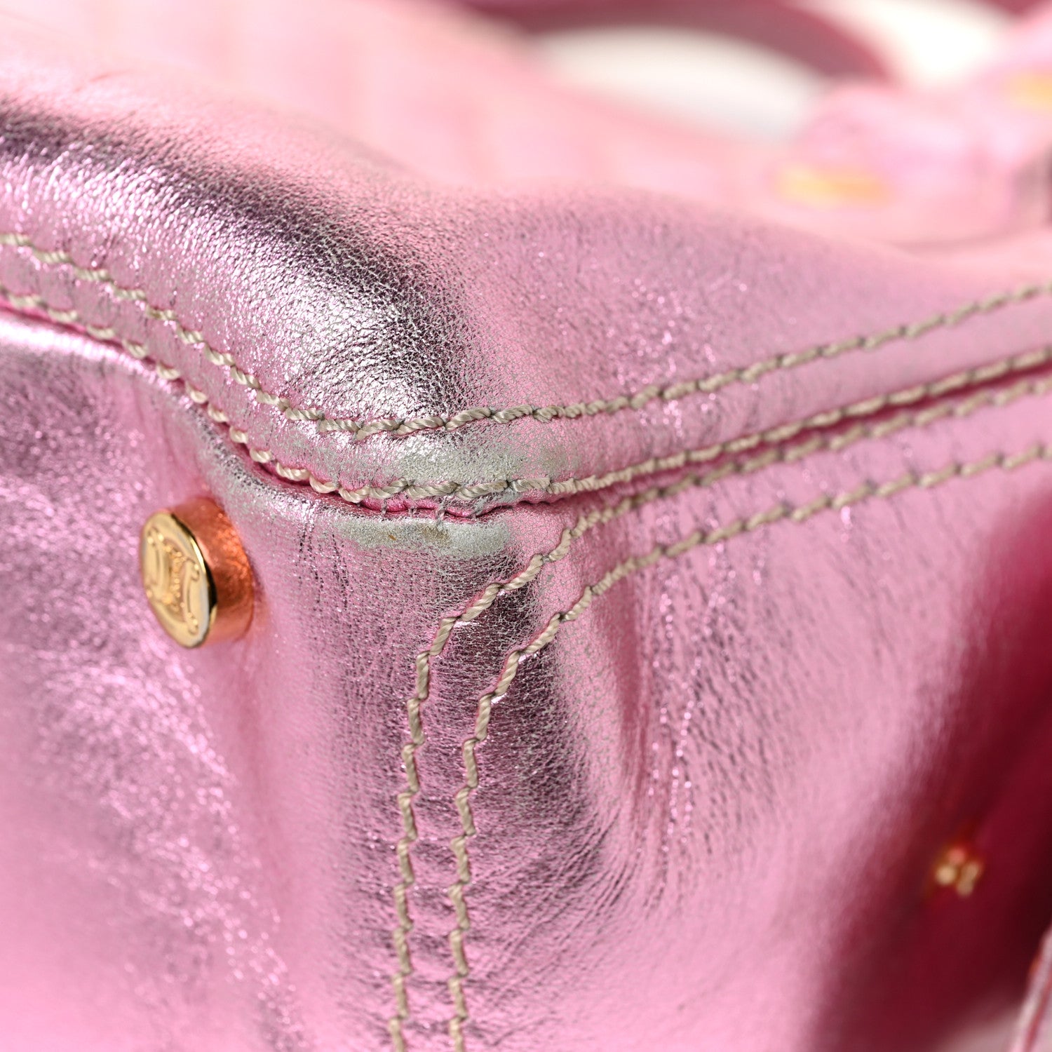 Celine Metallic Lambskin Quilted Boogie Satchel Pink 22 of 26