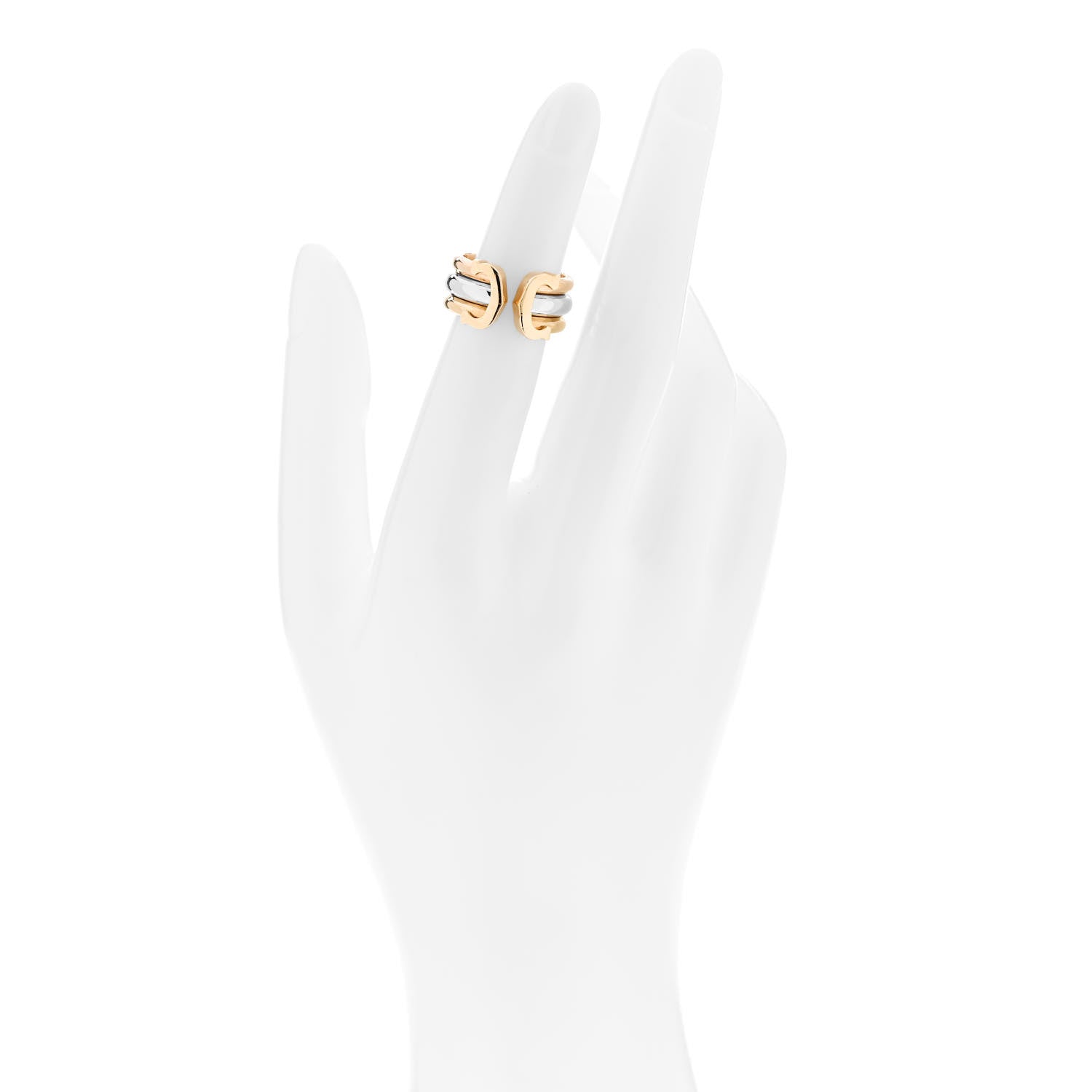 Cartier 18K Pink Yellow White Gold 8mm C De Cartier Ring 47 4.25 2 of 4
