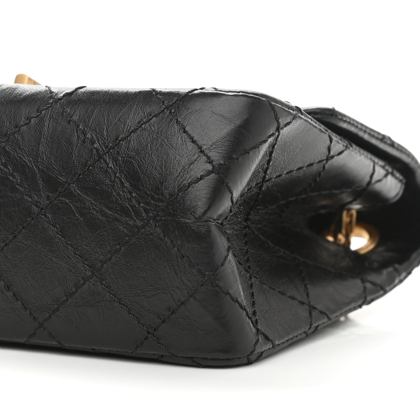 Aged Calfskin Quilted 2.55 Reissue Mini Flap Black