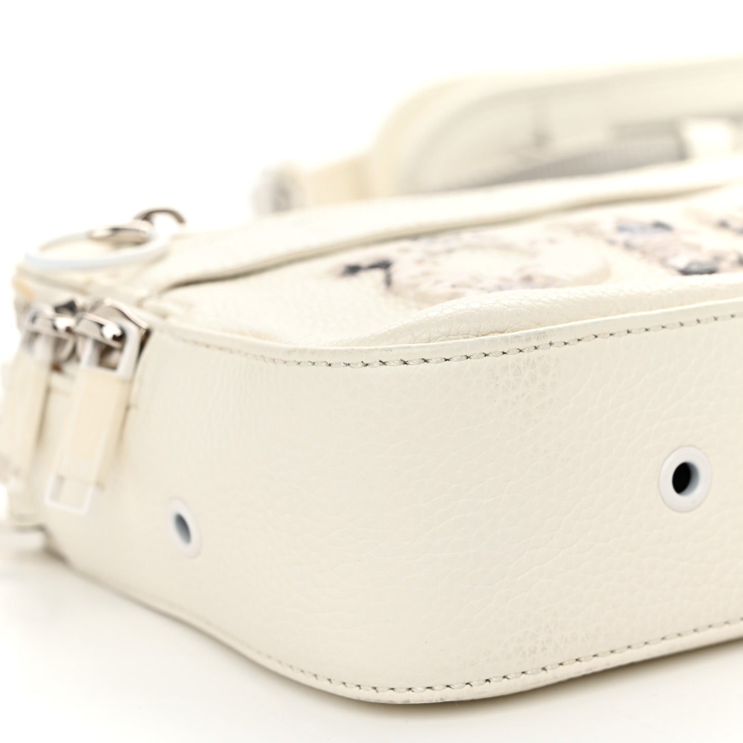 X DANIEL ARSHAM Grained Calfskin Safari Messenger Bag White