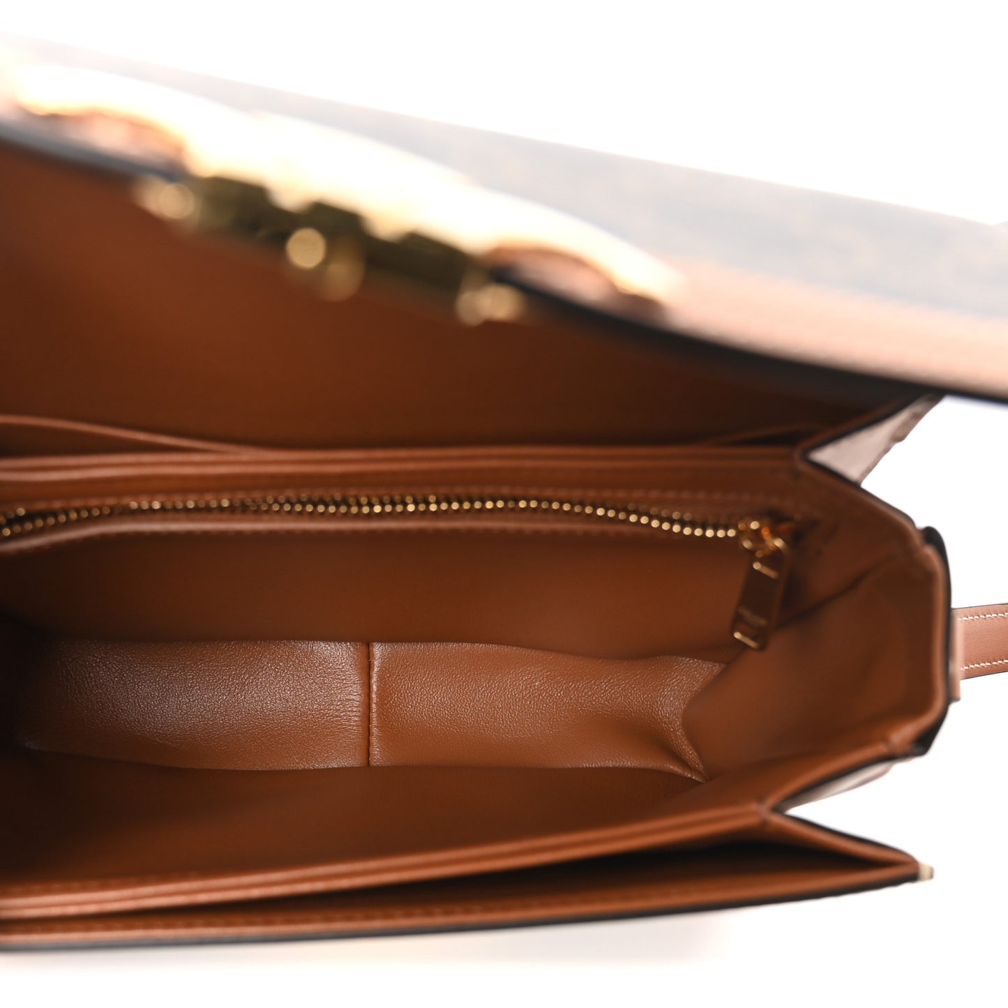 Calfskin Triomphe Canvas Teen Triomphe Bag Tan