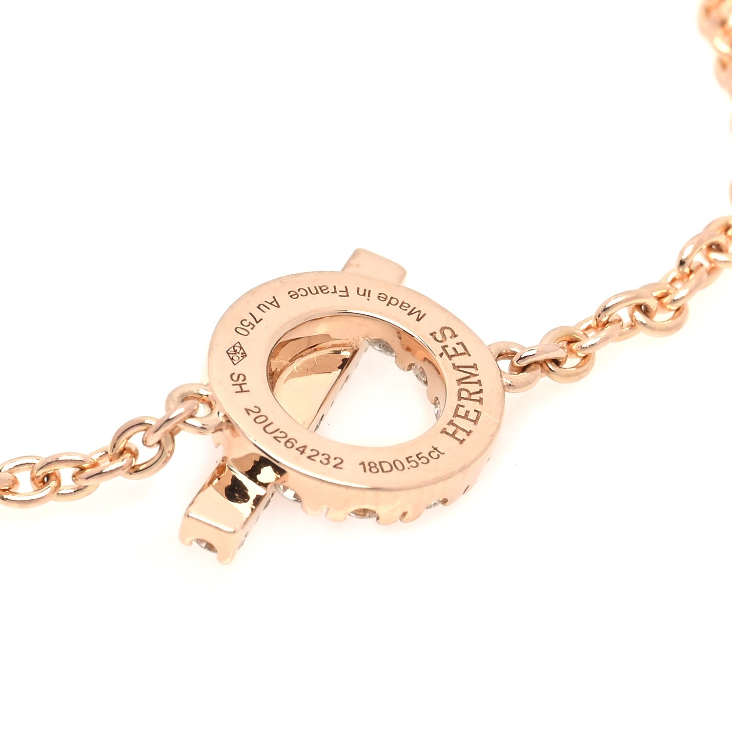 Hermes 18K Rose Gold Diamond Finesse Bracelet SH 4 of 5