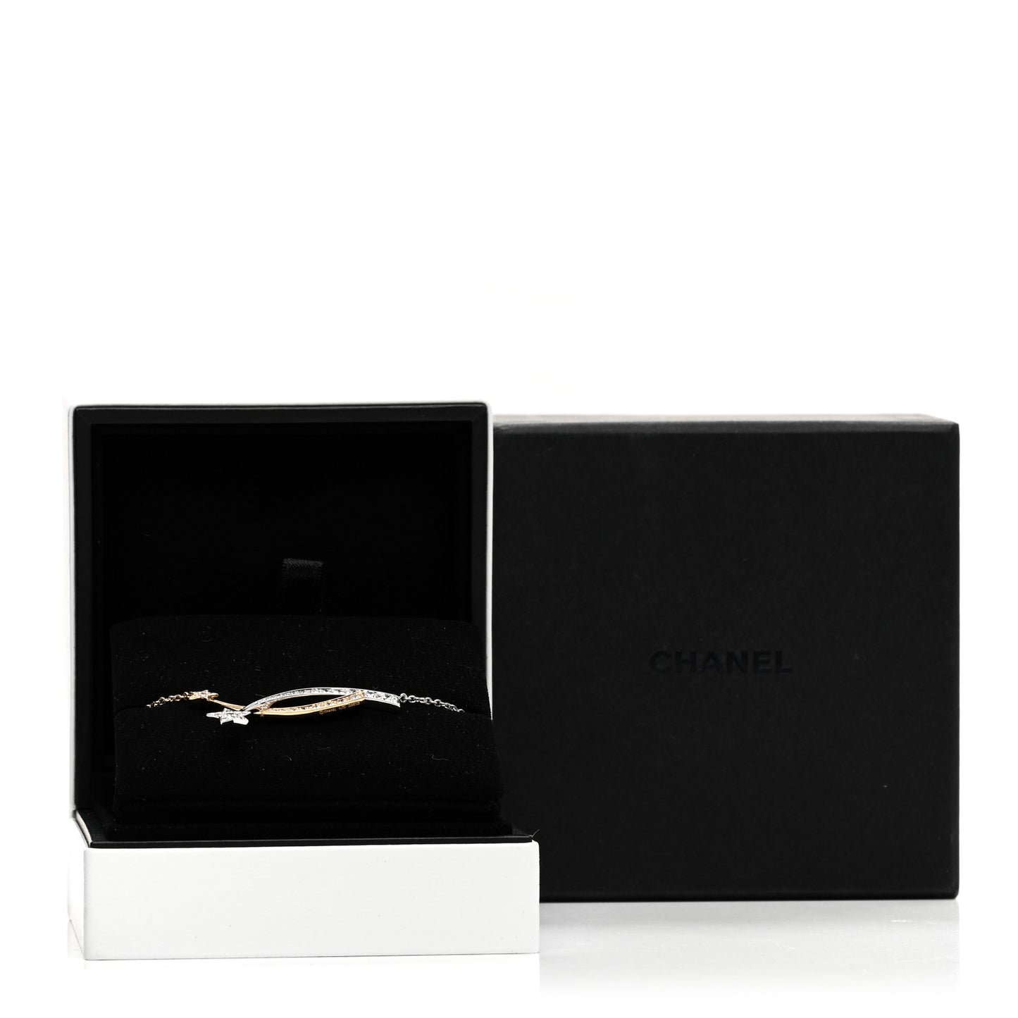 18K White Yellow Gold Diamond Etoile Filante Necklace