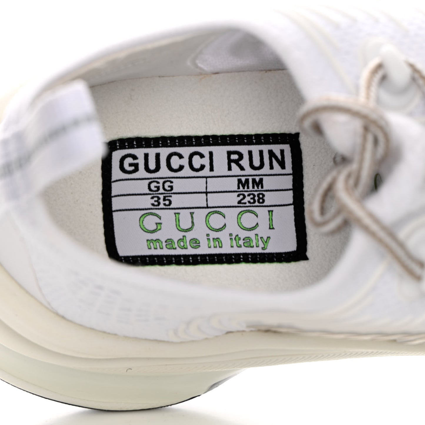 Technical Knit Fabric Waves Womens Gucci Run Sneakers 35 Great White Thunder
